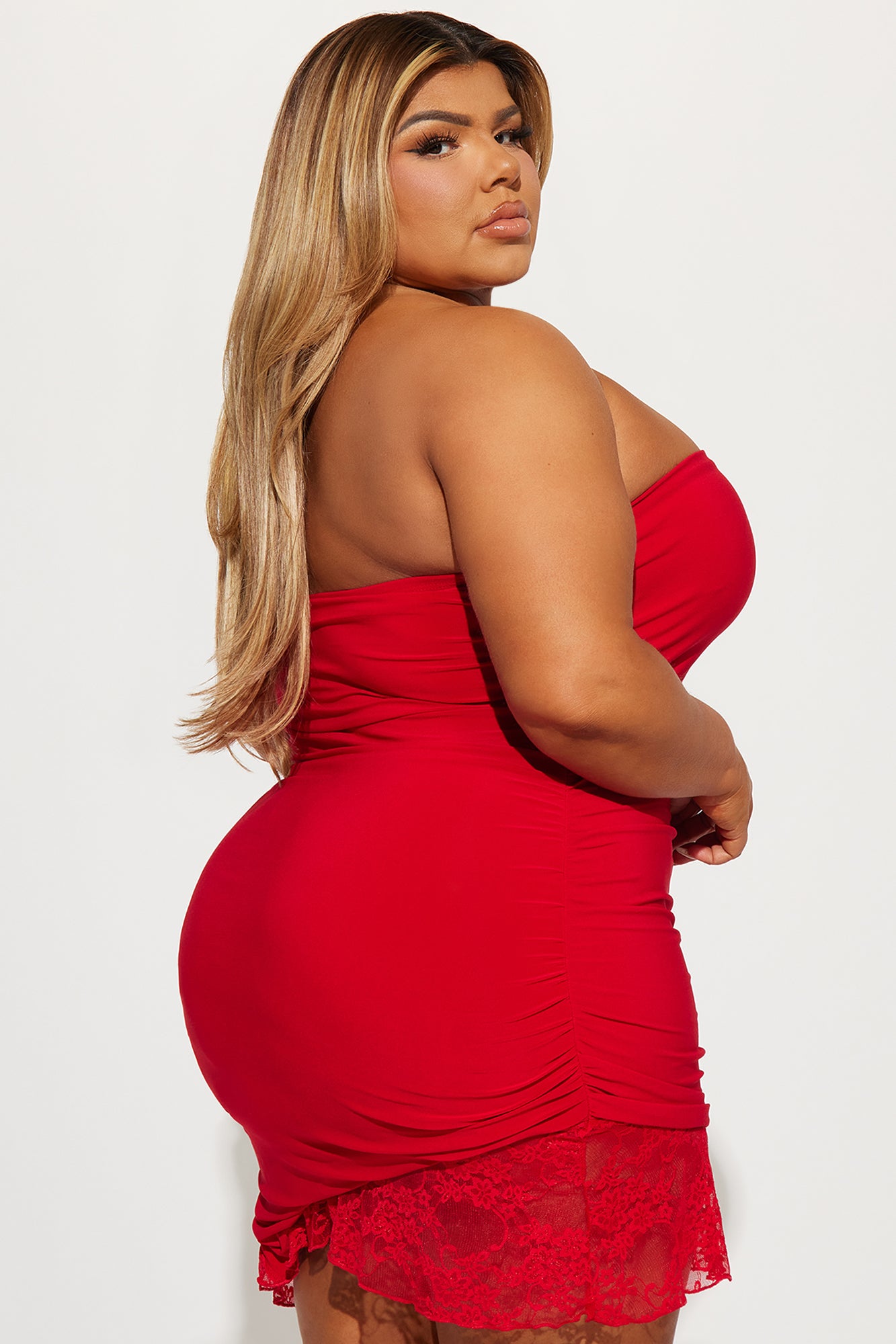 Leilani Strapless Mini Dress - Red - Image 7