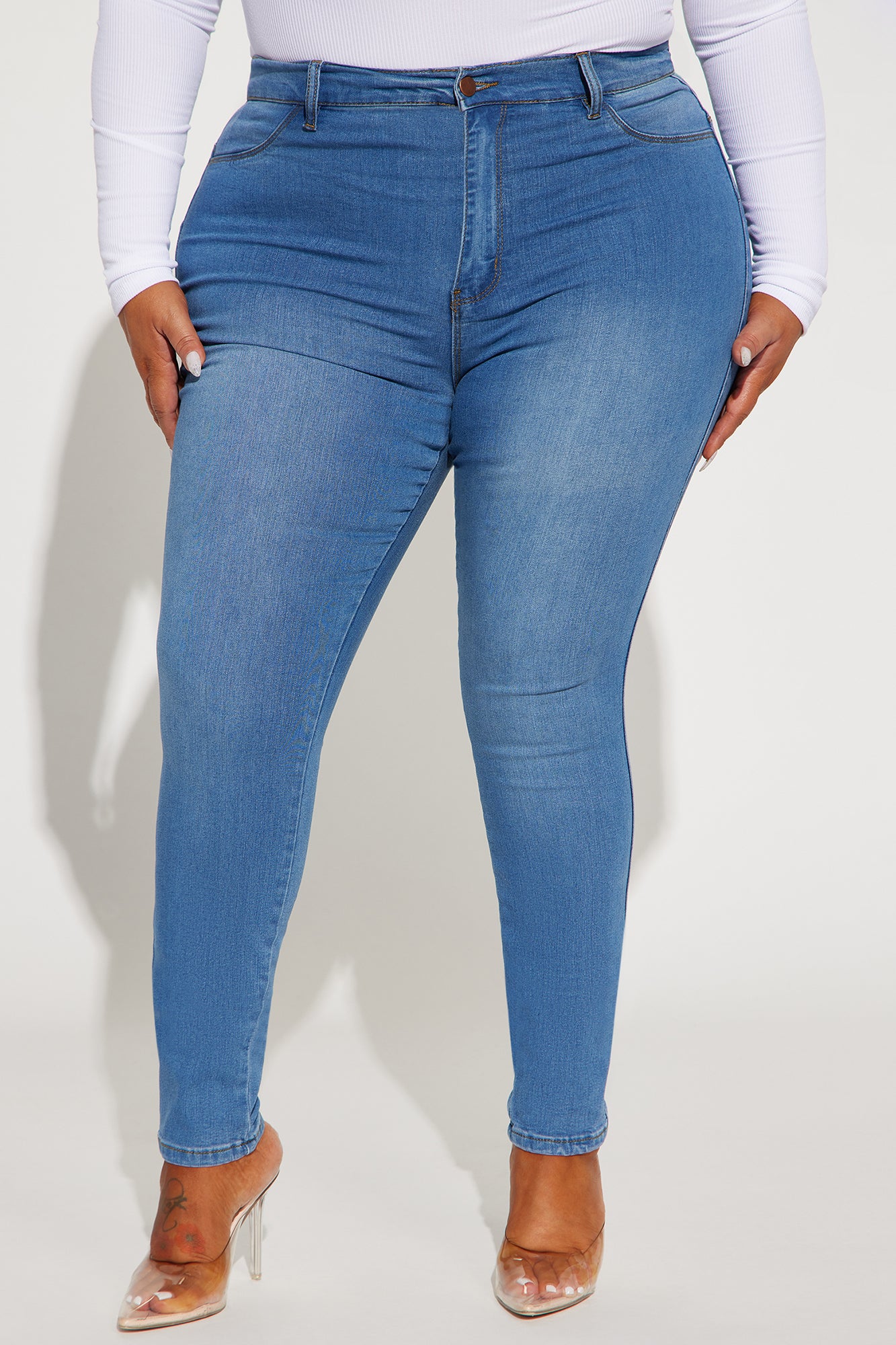 Classic Beauty Booty Lifter Skinny Jeans - Medium Blue Wash - Image 7