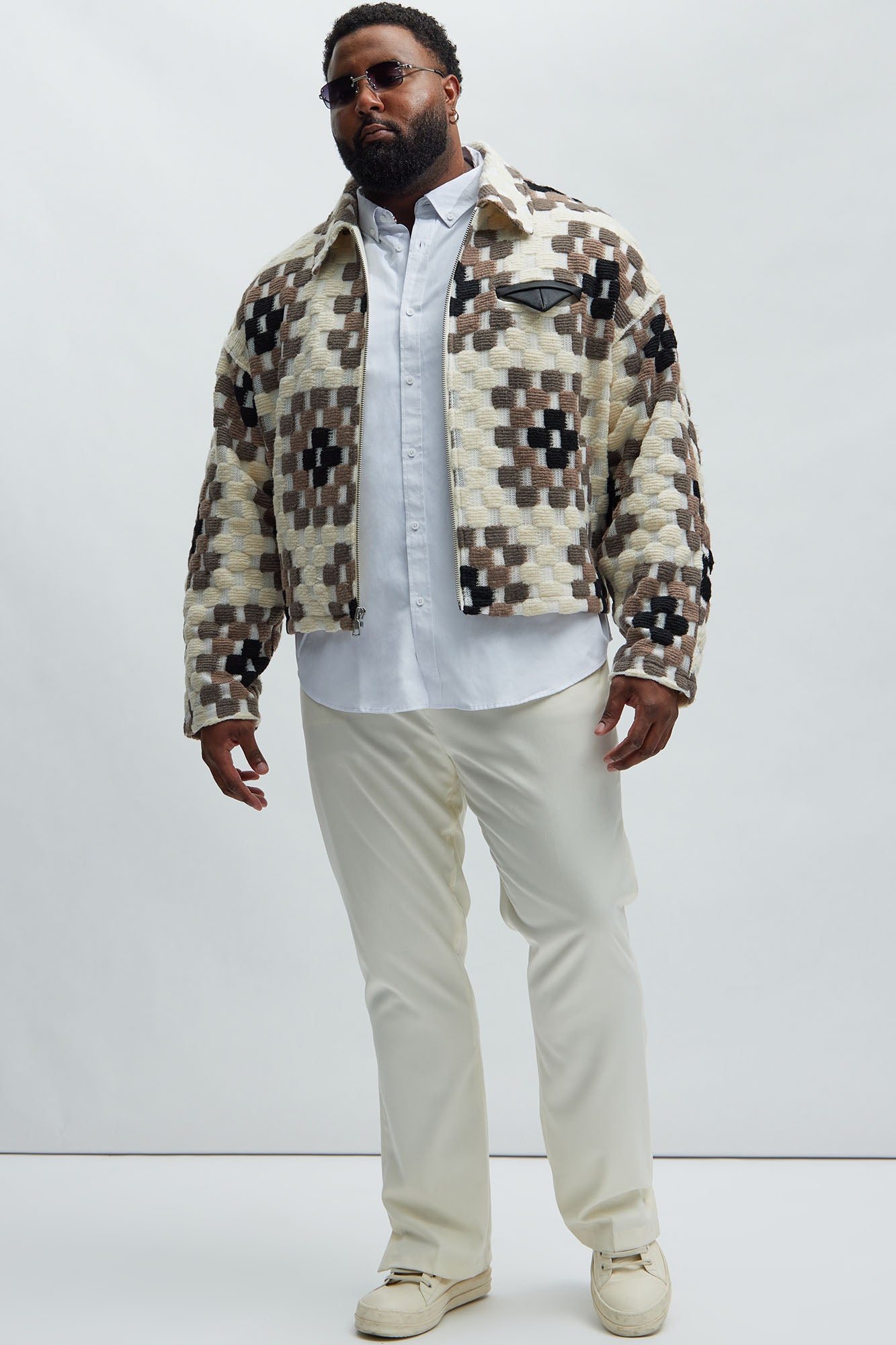 Gaston Jacquard Cropped Jacket - Brown/combo - Image 6