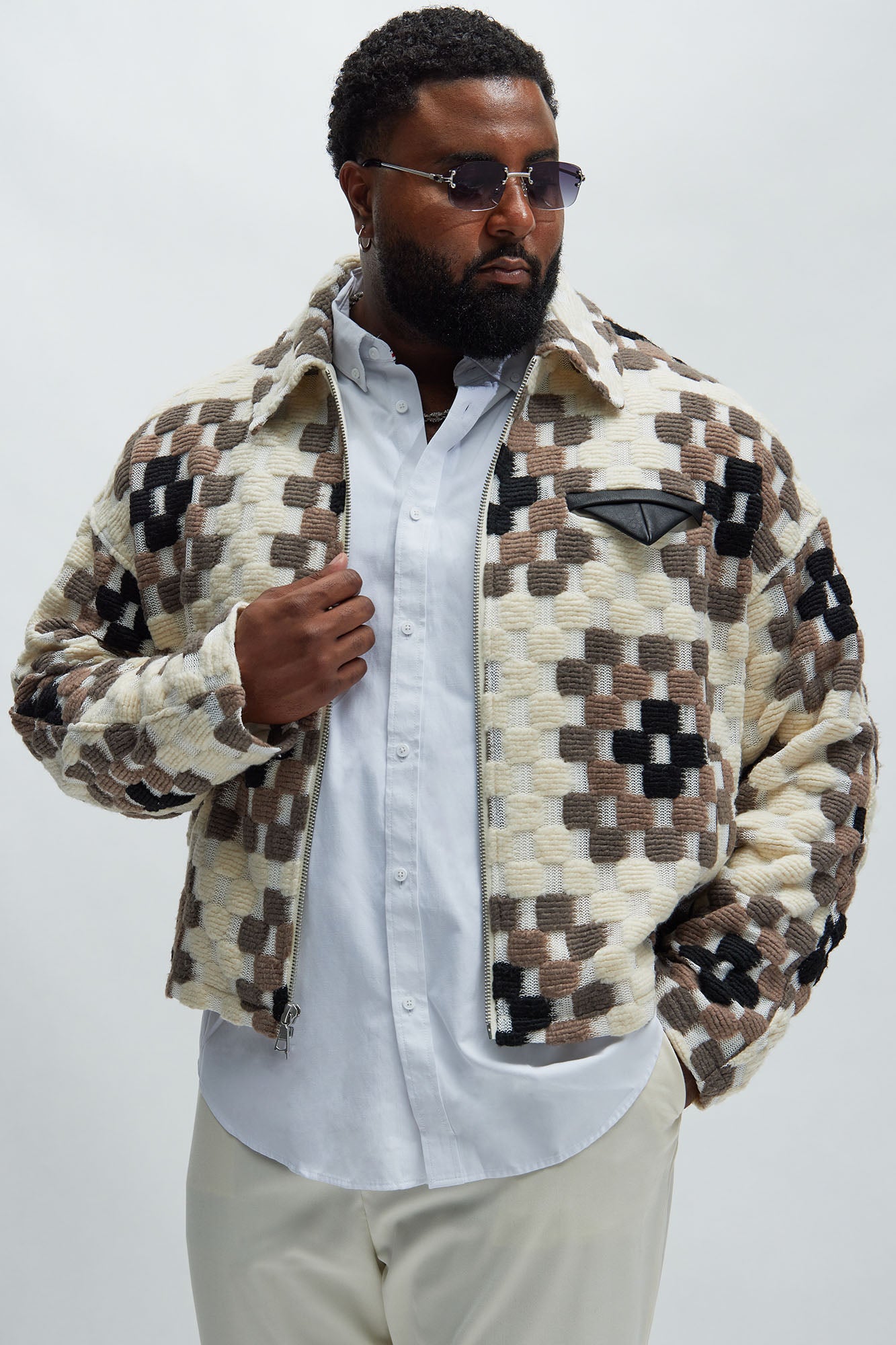 Gaston Jacquard Cropped Jacket - Brown/combo - Image 5