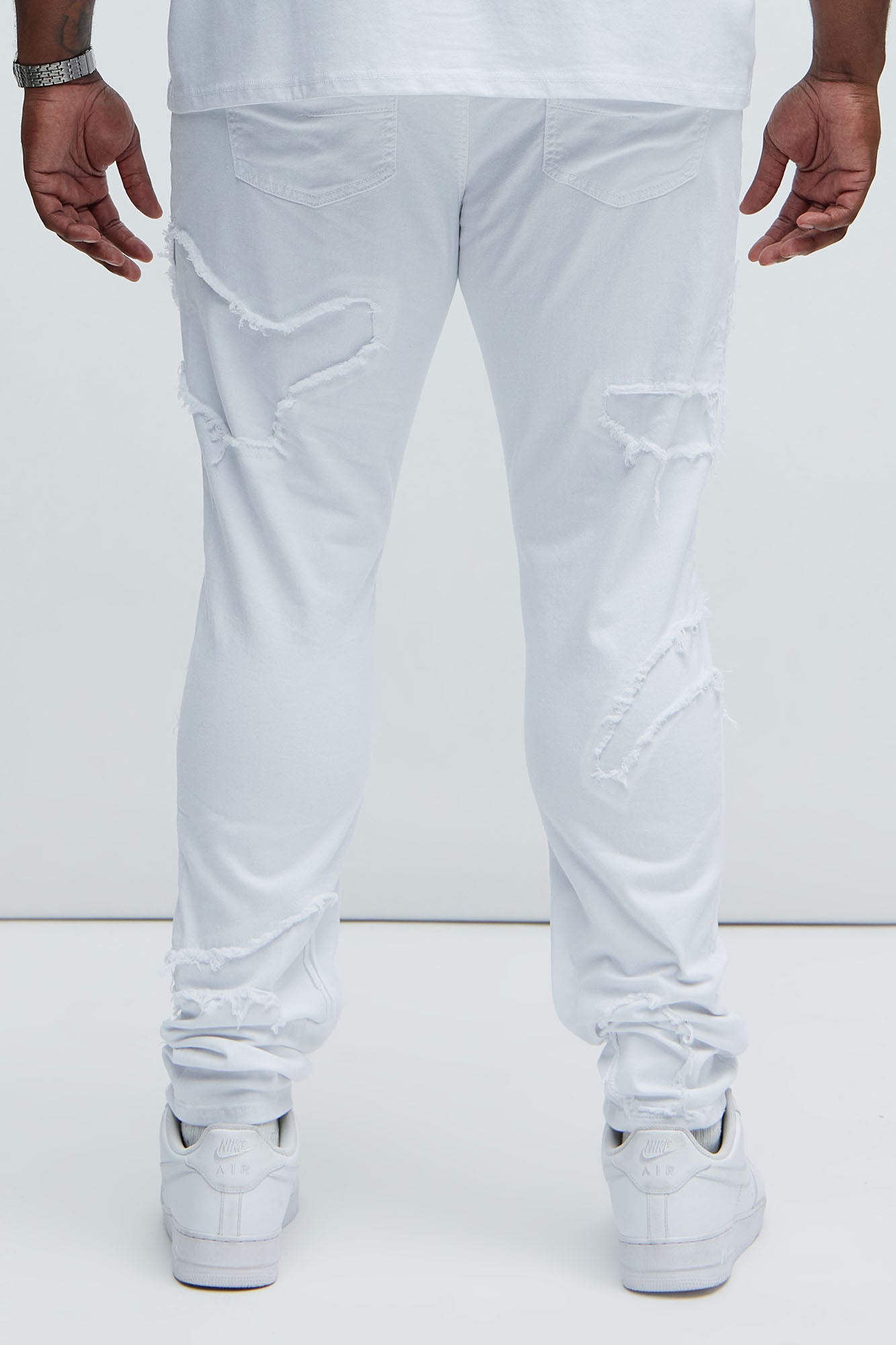 Got Your Back Patched Stacked Skinny Jeans - White - Image 8