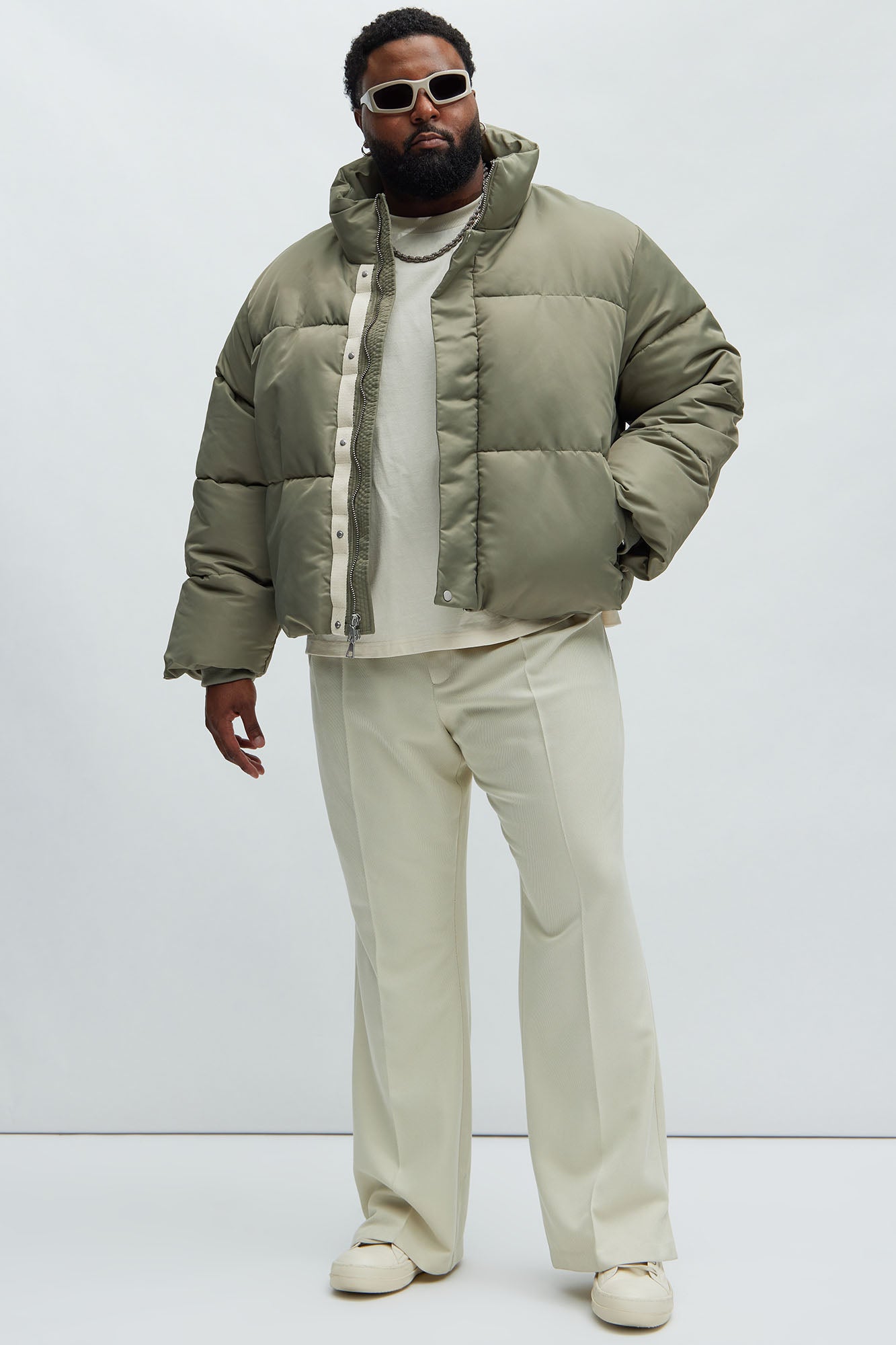 Norton Cropped Puffer - Olive - Image 6