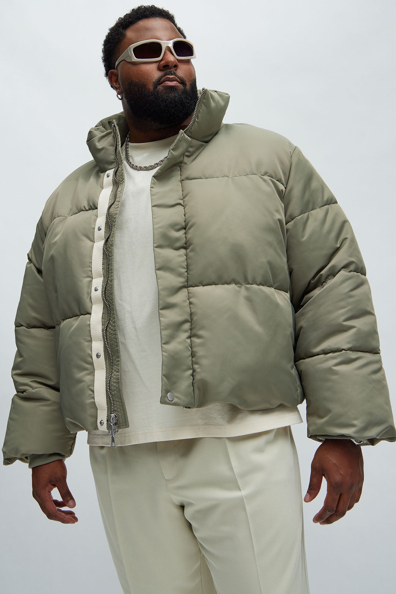 Norton Cropped Puffer - Olive - Image 5