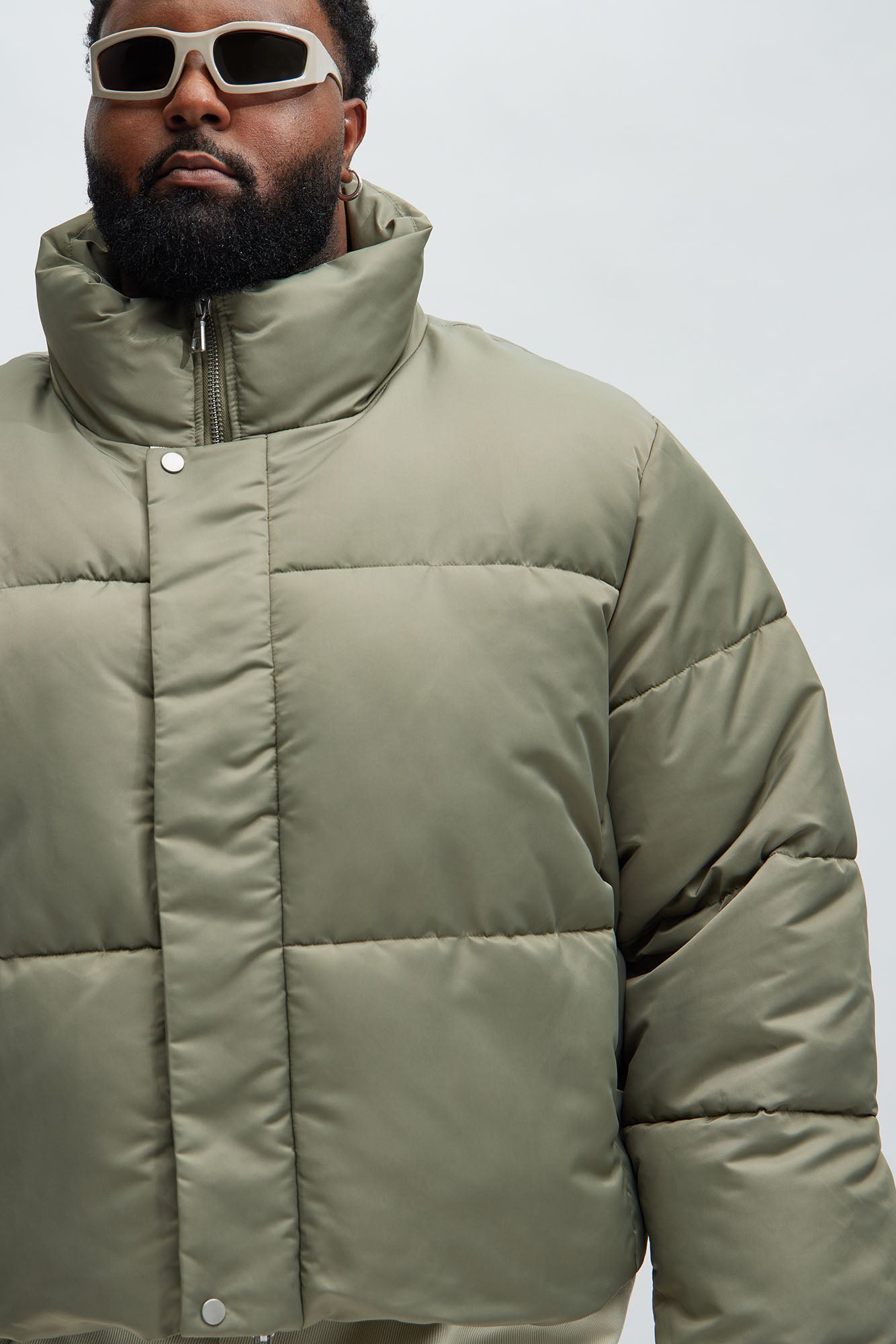 Norton Cropped Puffer - Olive - Image 7