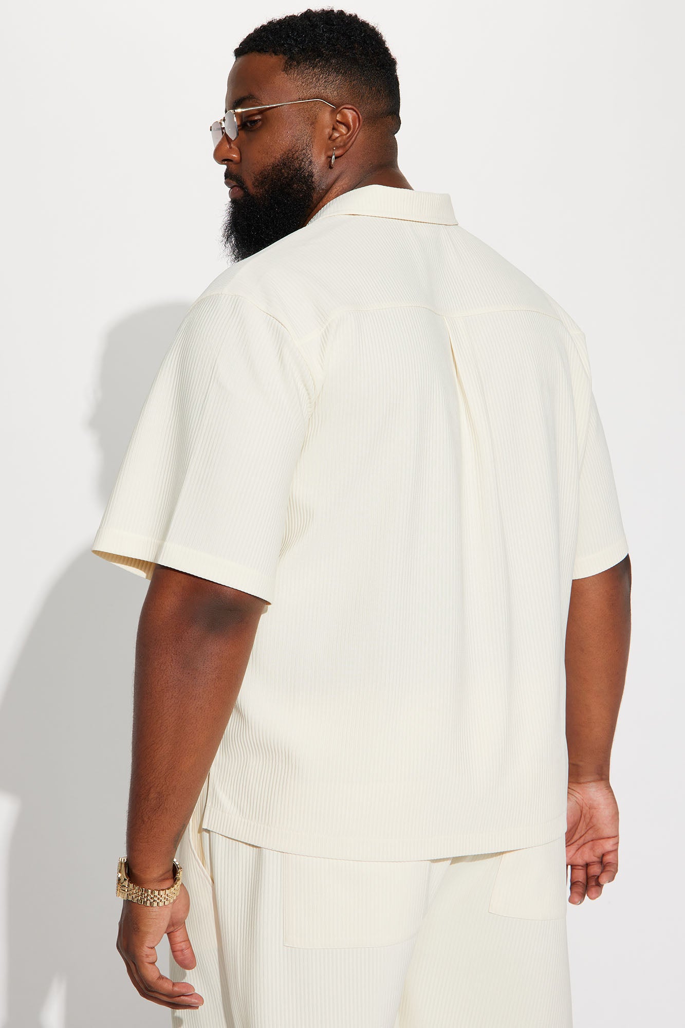 Show Up Short Sleeve Cuban Shirt - Off White - Image 8