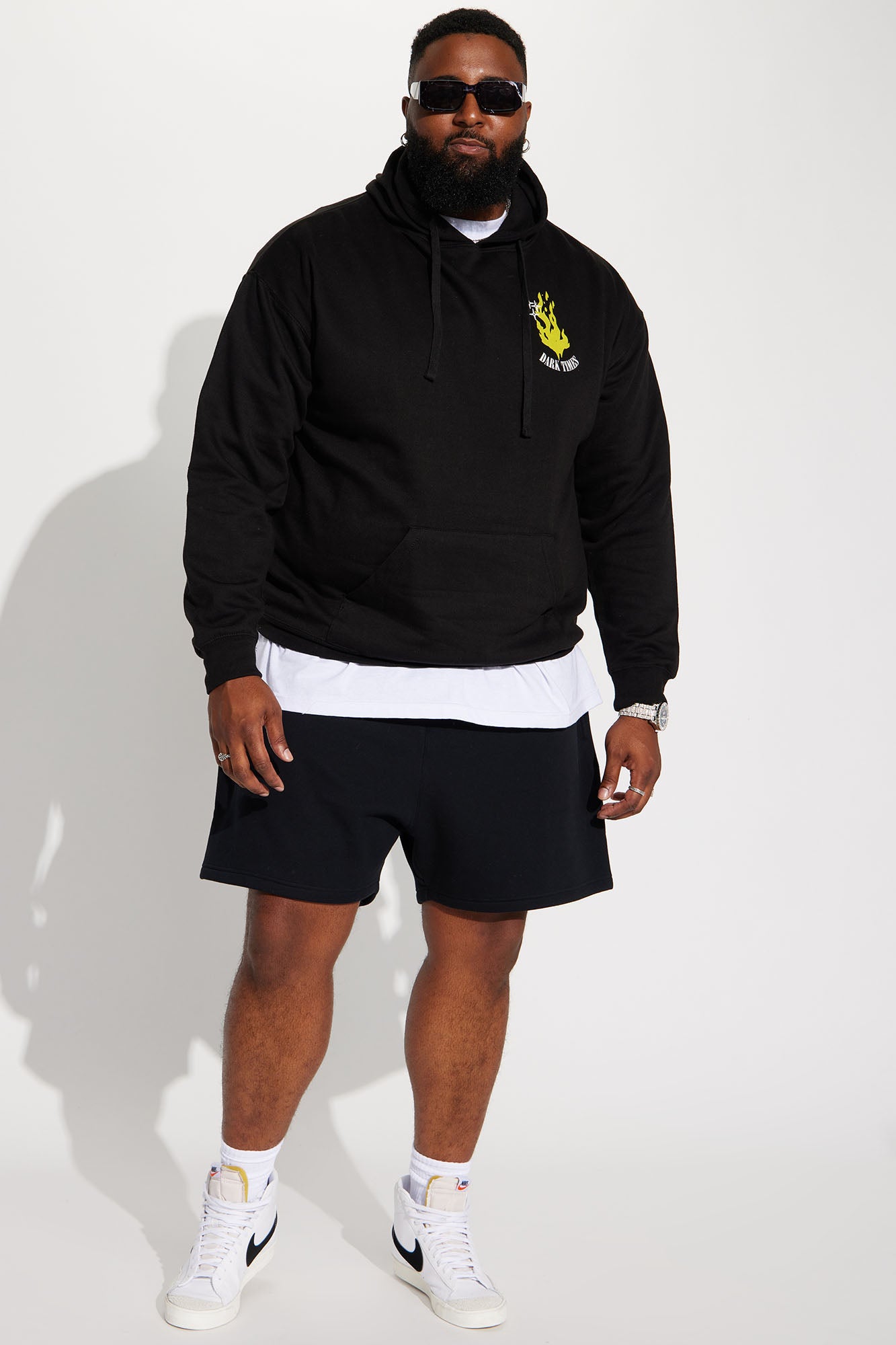 Tyson Oversize Heavyweight Sweat Shorts - Black - Image 10