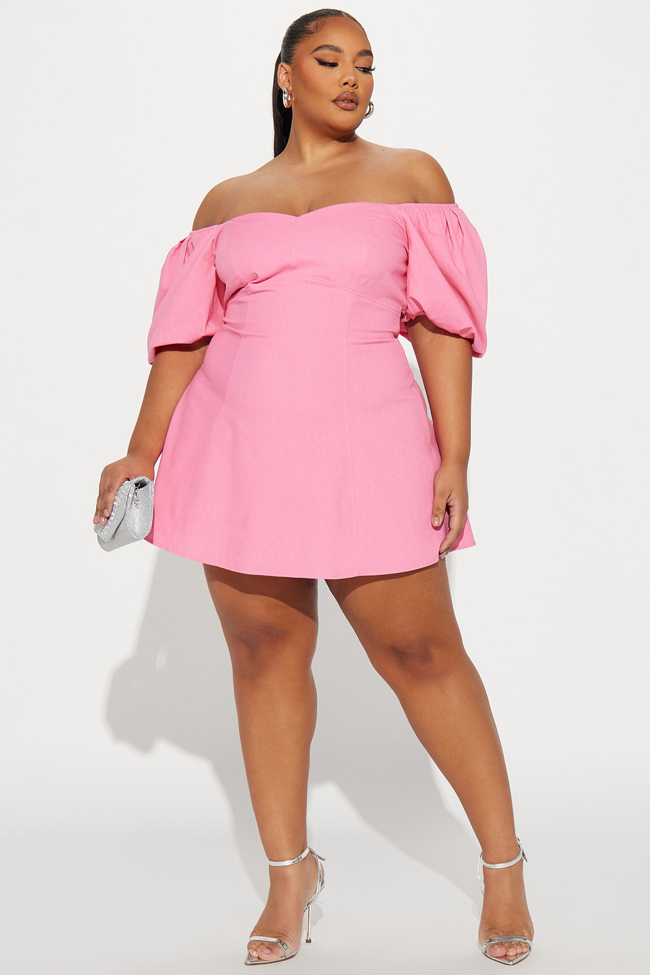 Sienna Linen Mini Dress - Pink - Image 4