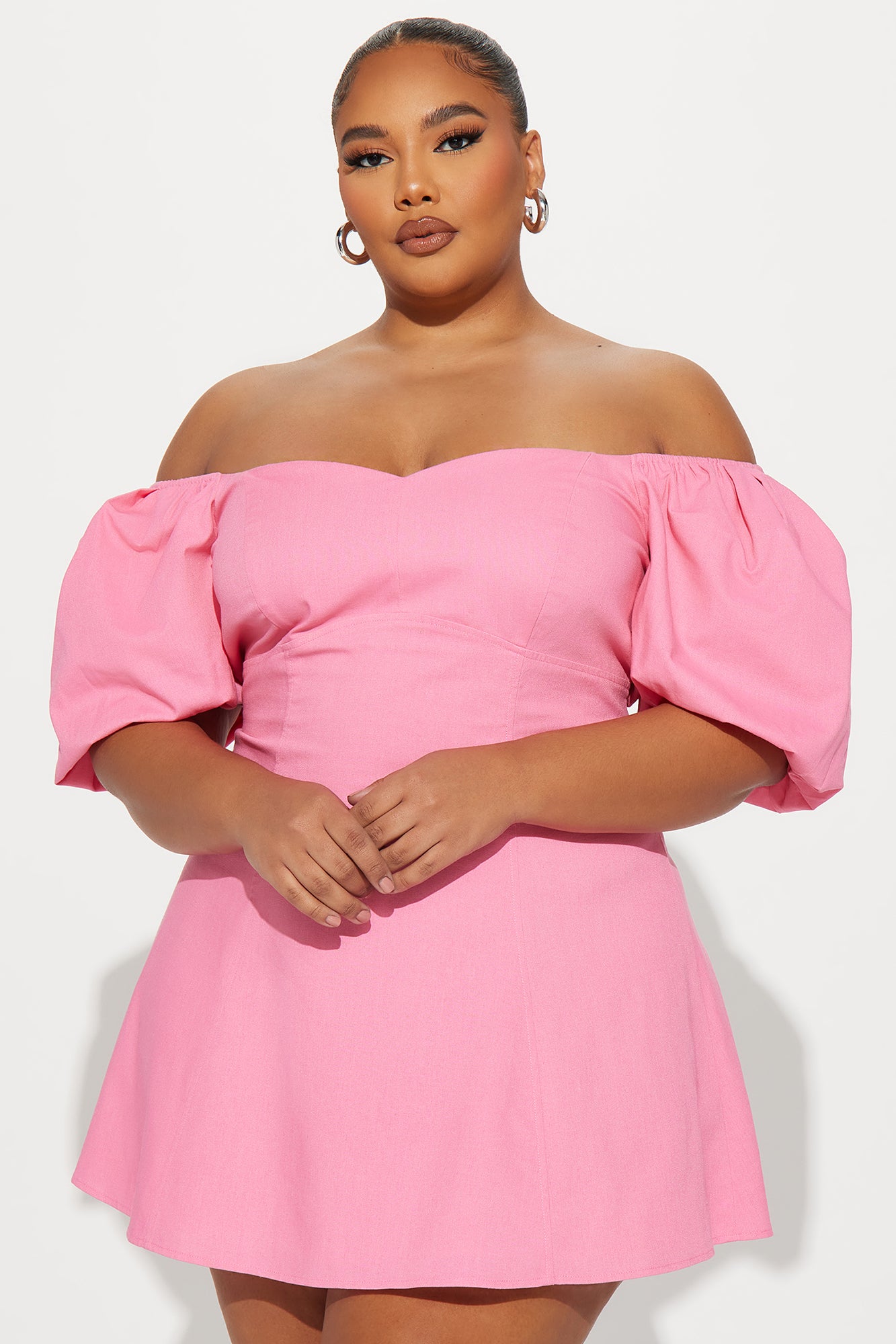 Sienna Linen Mini Dress - Pink - Image 5