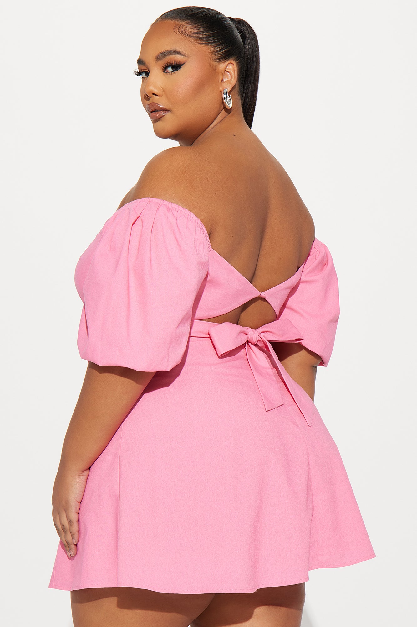 Sienna Linen Mini Dress - Pink - Image 6