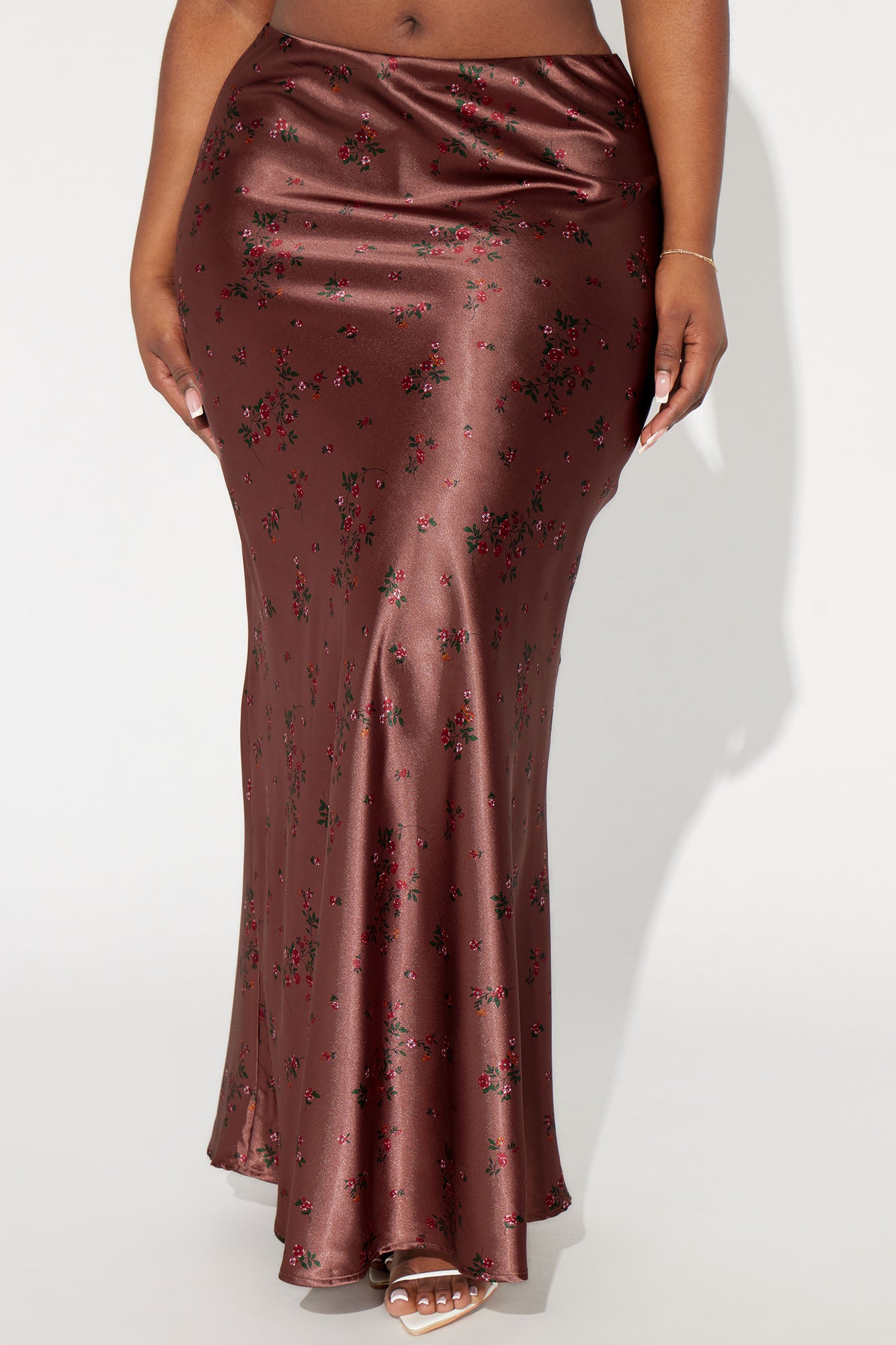 Buy Myself Flowers Satin Maxi Skirt - Copper - Image 6