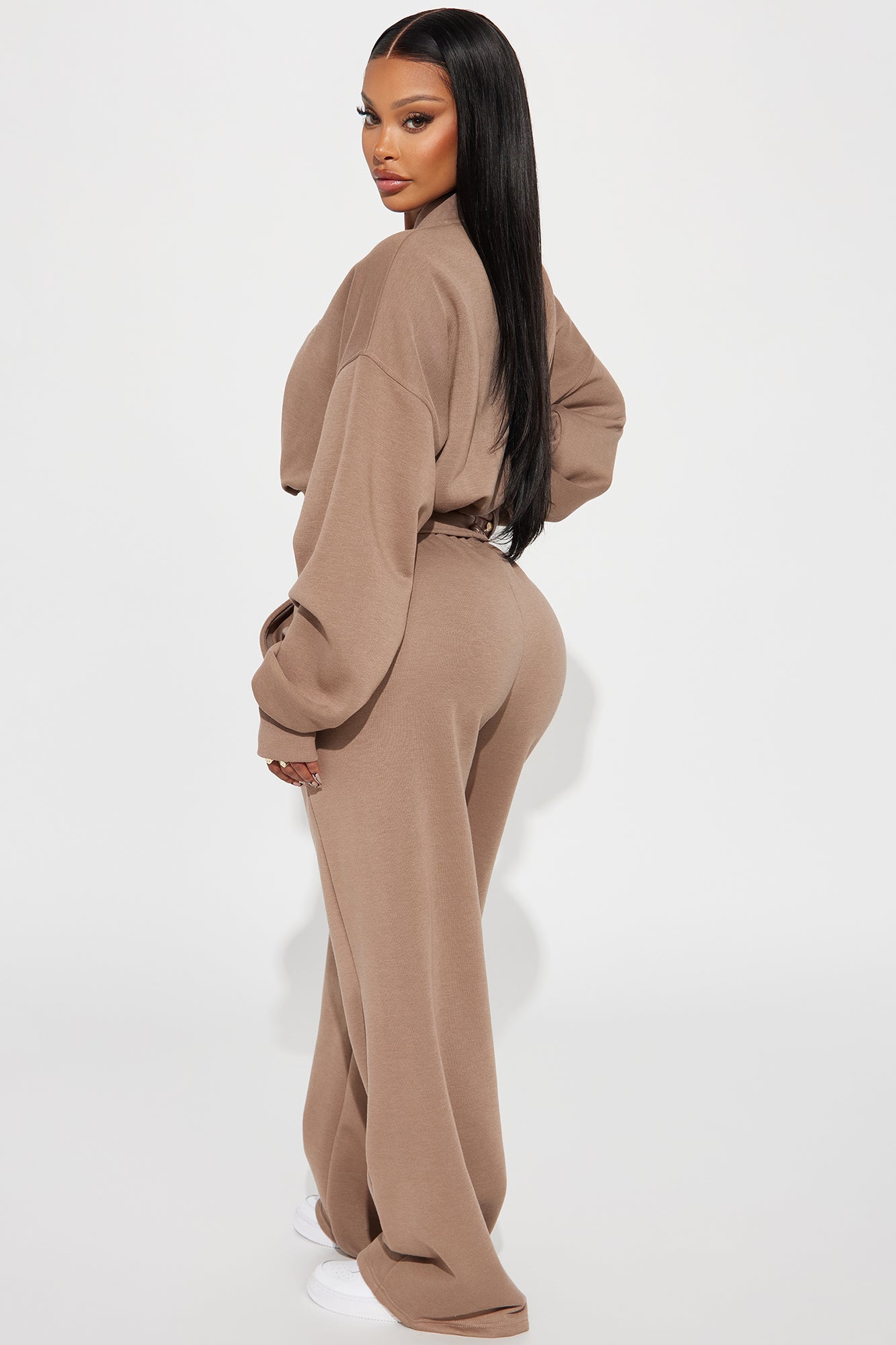 New York Fleece Pant Set - Mocha - Image 4