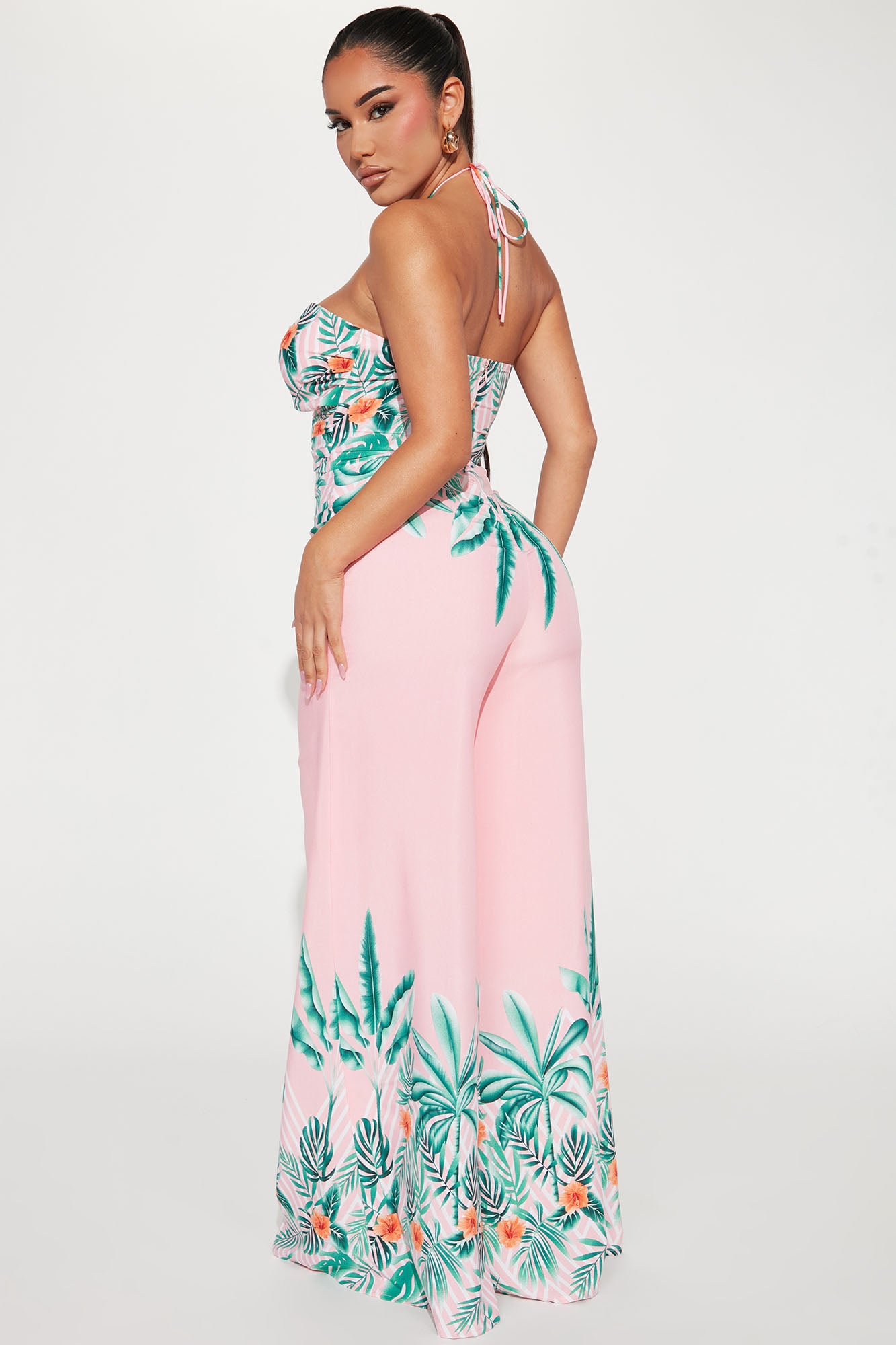 Maui Nights Halter Jumpsuit - Pink/combo - Image 3