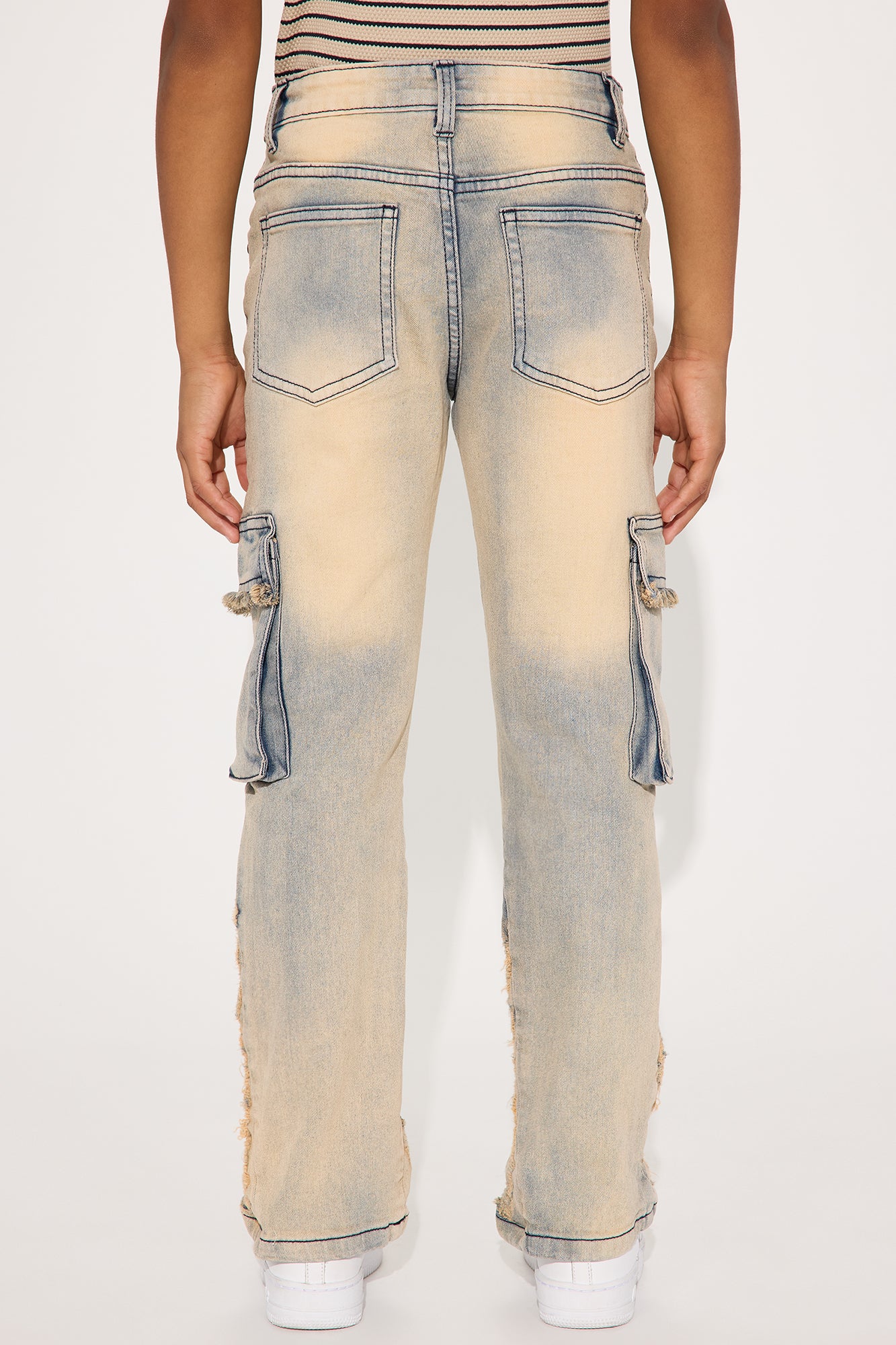 Mini Walk This Way Rip & Repair Denim Jean - Light Blue Wash - Image 4