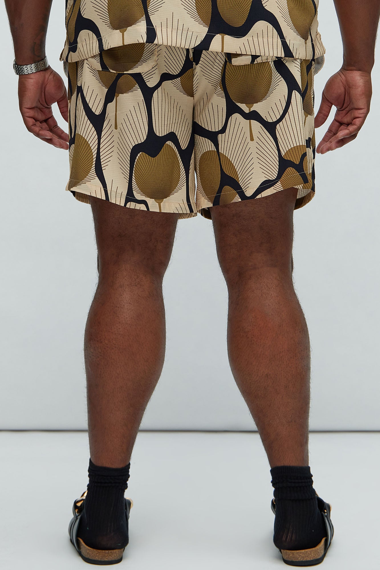 Sahara Textured Warmup Shorts - Tan/Multi - Image 7