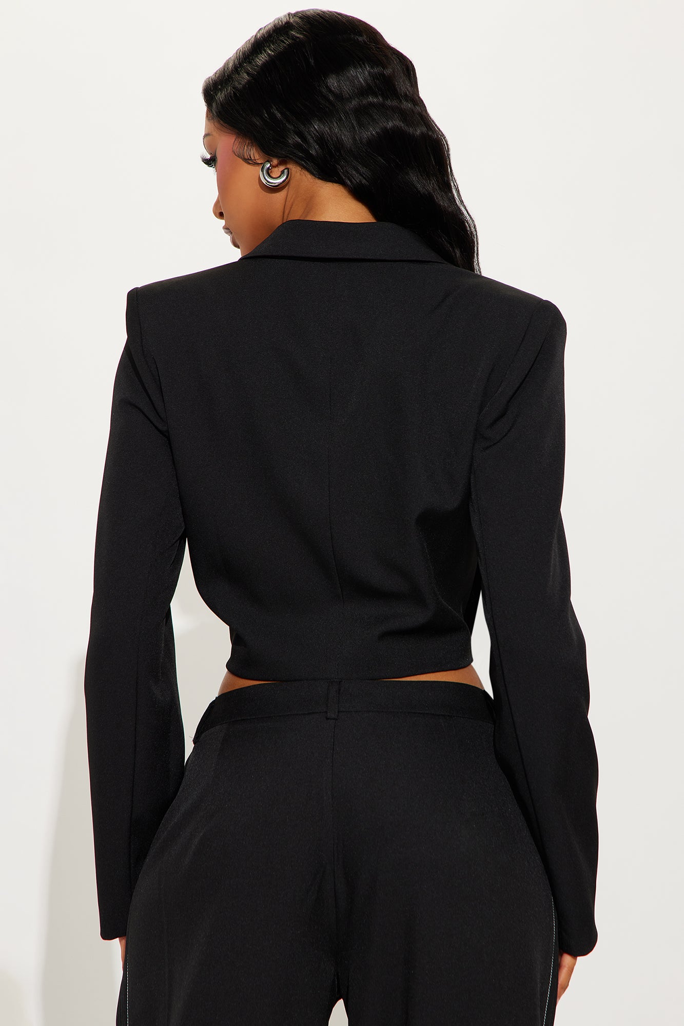 Esme Cropped Blazer - Black - Image 3