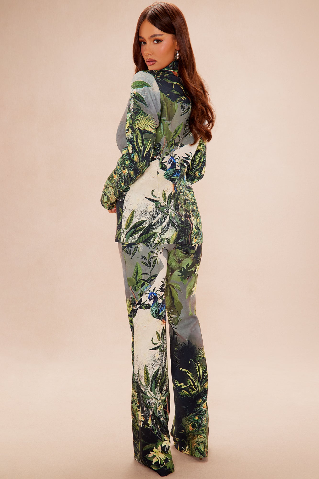 Amanza Blazer Suit Set - Green/combo - Image 3