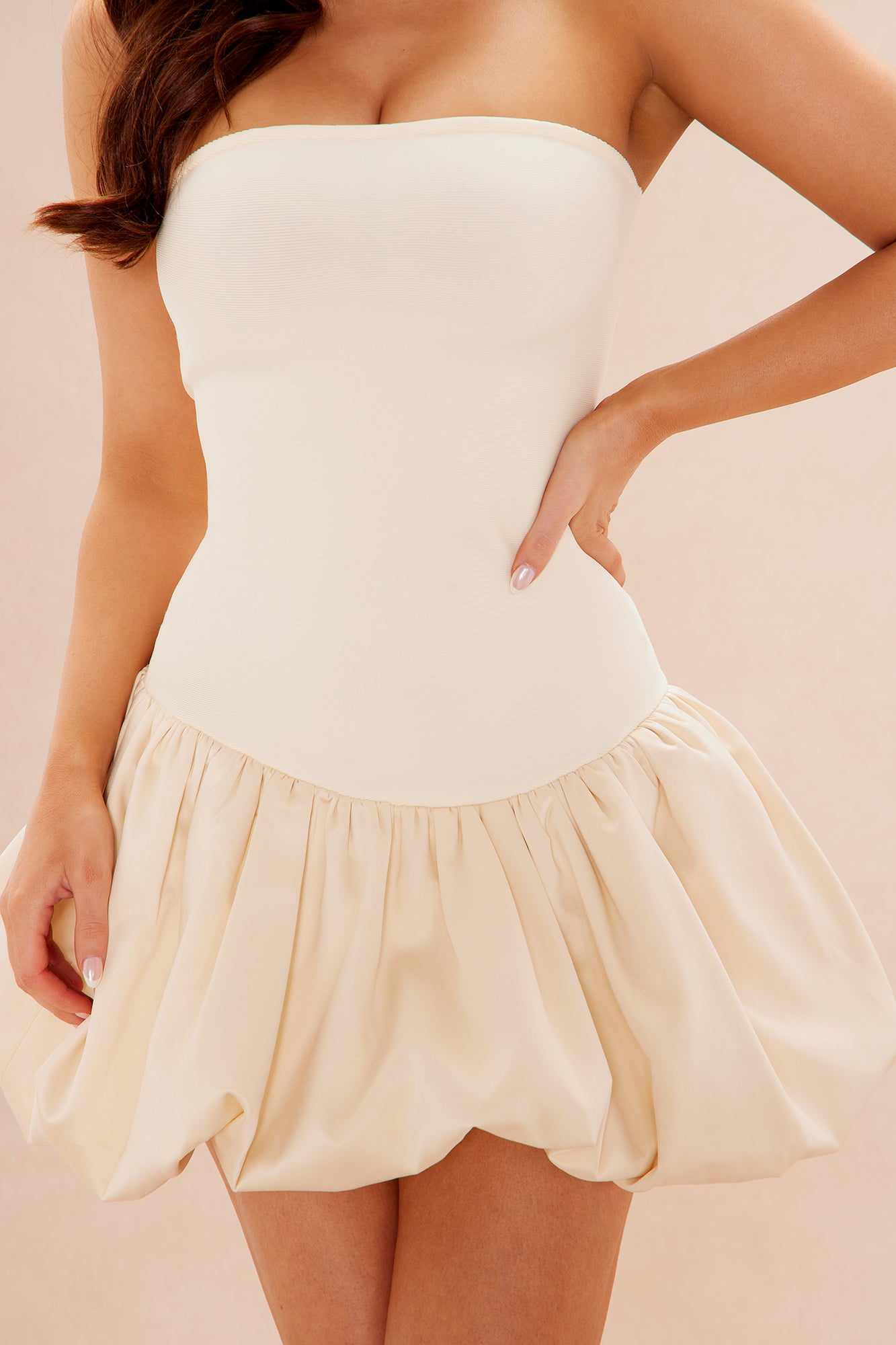 Bridgette Bandage Mini Dress - Cream - Image 3