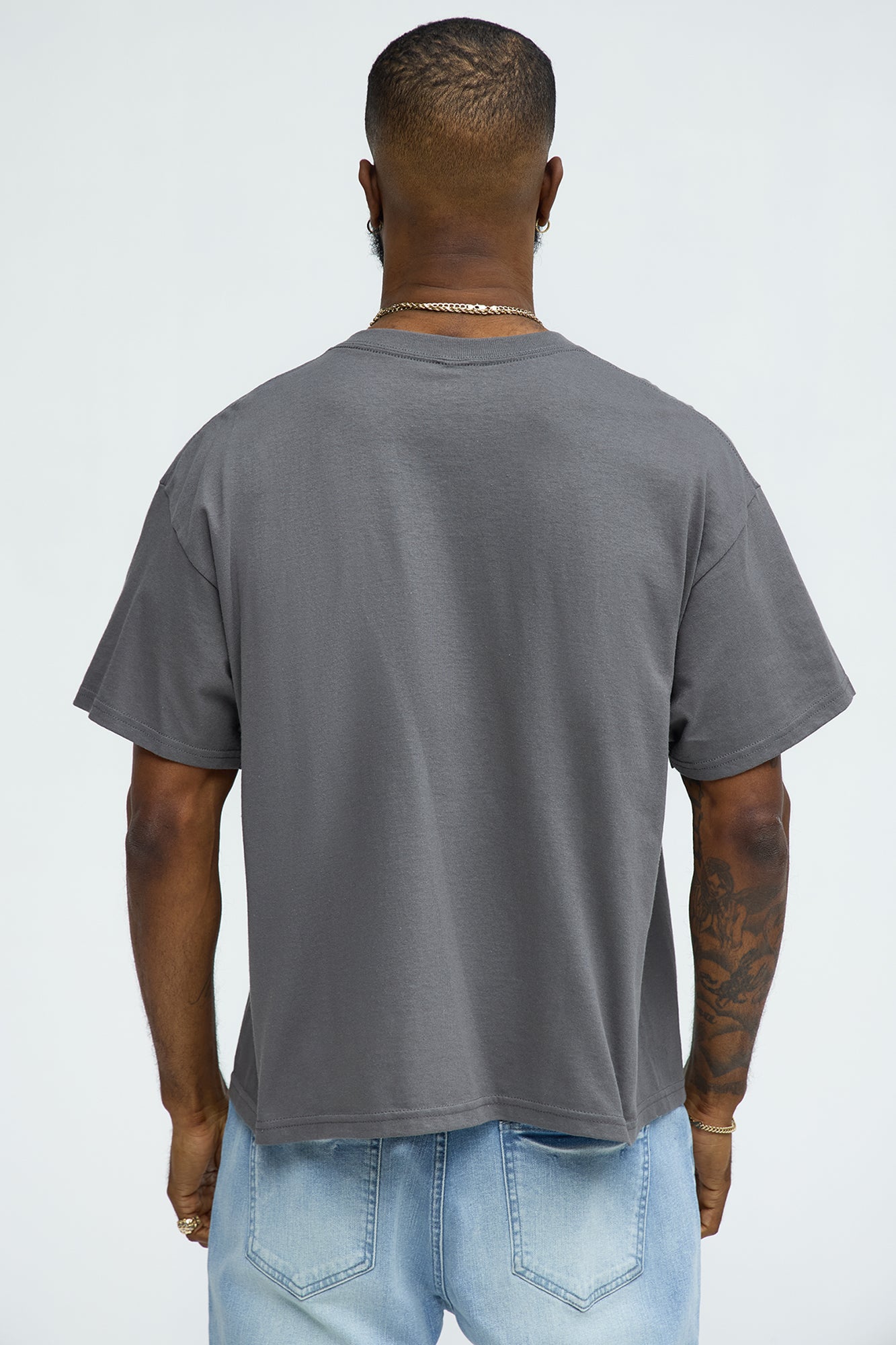 The LAnd Short Sleeve Cropped Tee - Charcoal - Image 3