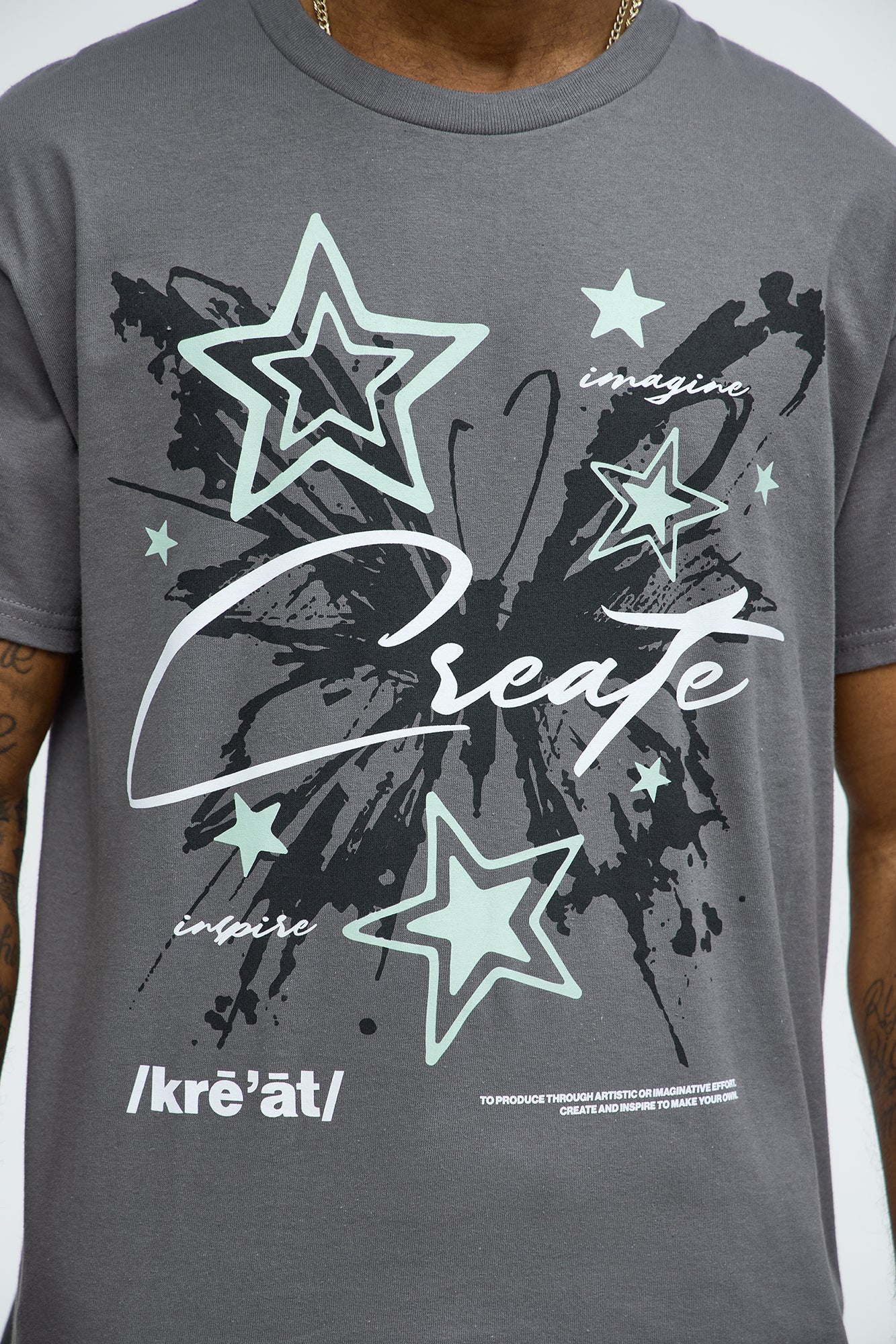 Create Star Short Sleeve Tee - Grey - Image 3