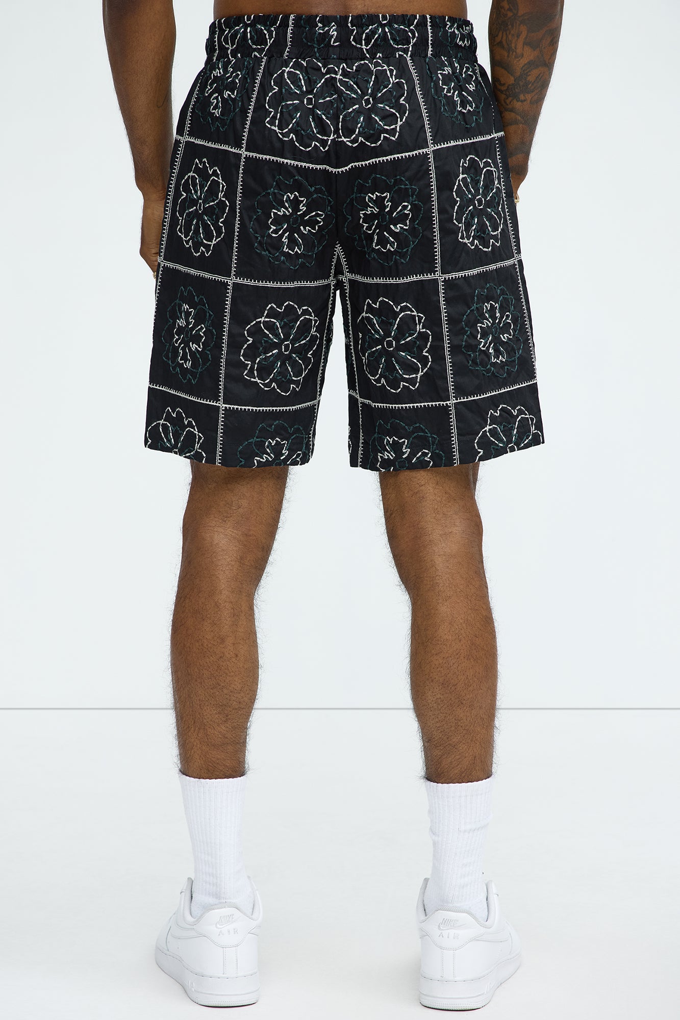Tropical Bloom Cotton Shorts - Black/combo - Image 4