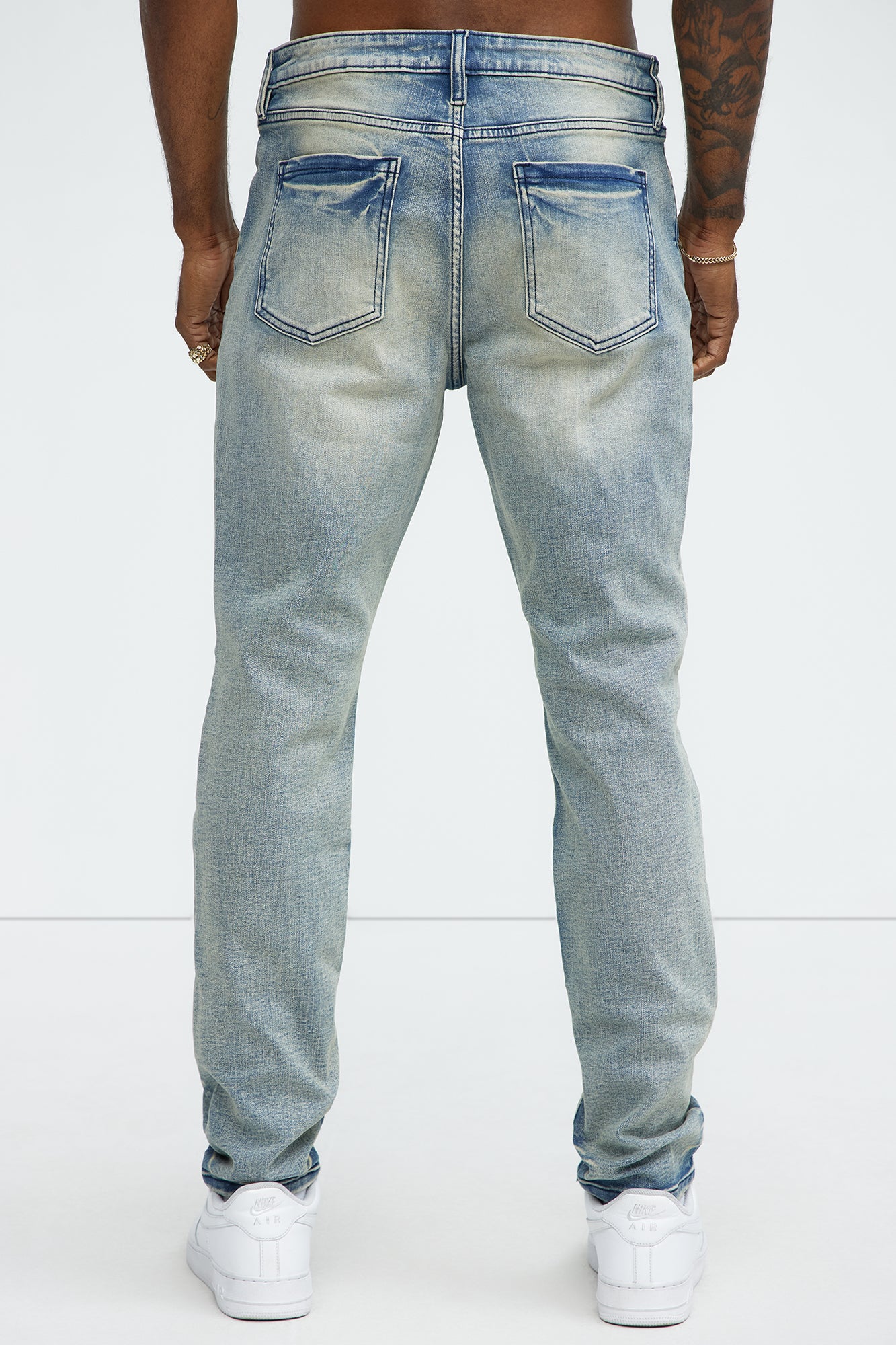 Crease Vintage Skinny Jeans - Vintage Blue Wash - Image 4