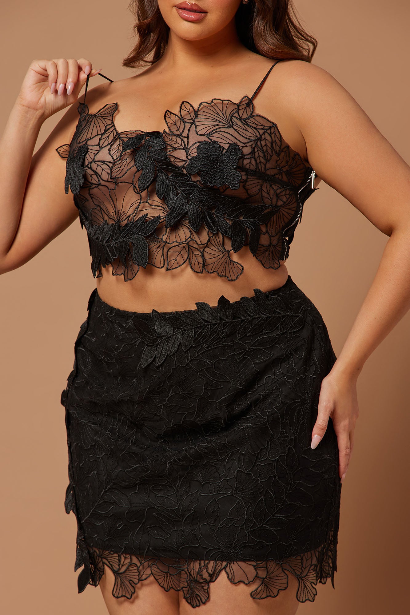 Clarissa Embroidered Skirt Set - Black - Image 7