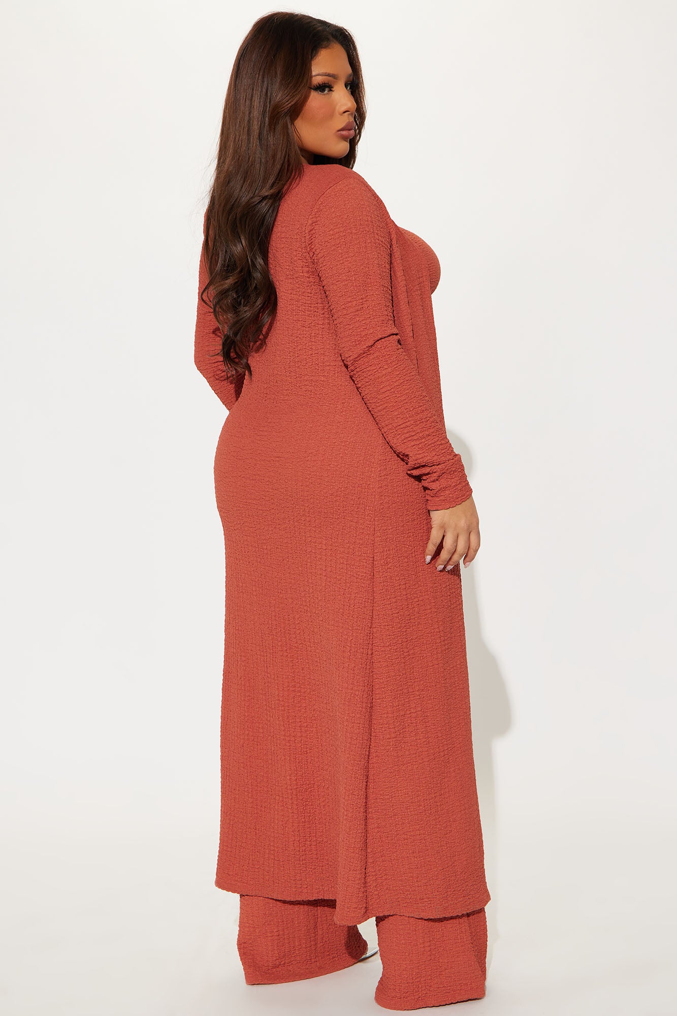 Alexis Textured 3 Piece Pant Set - Rust - Image 7