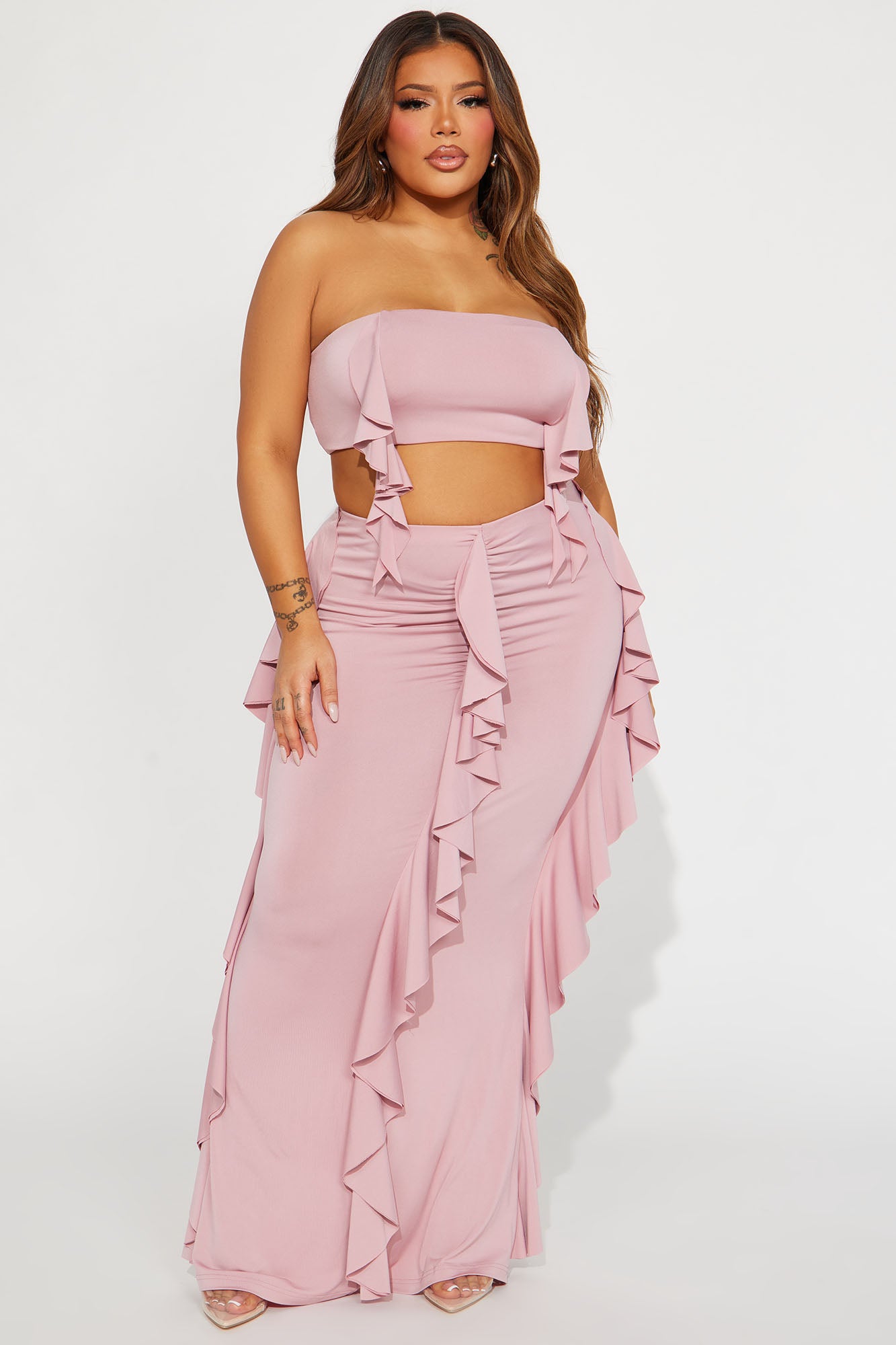Love Affair Ruffle Skirt Set - Mauve - Image 5