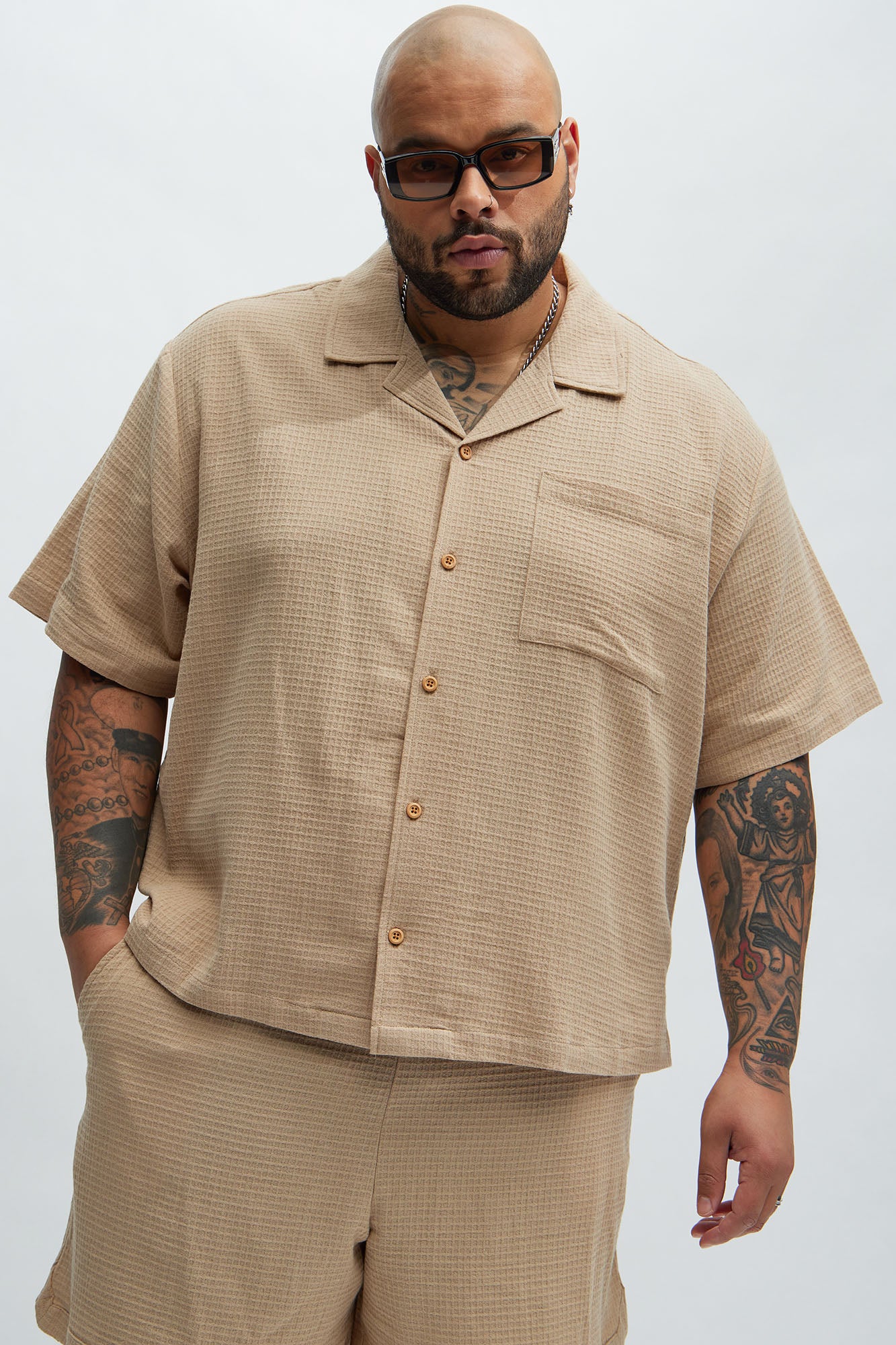 Belgian Textured Shirt - Tan - Image 5