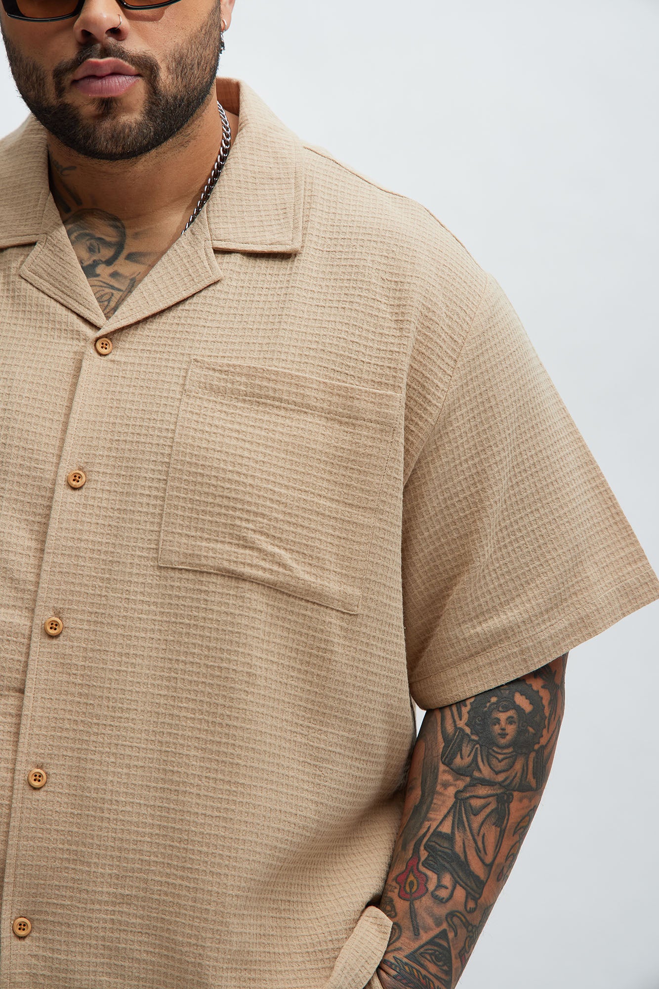 Belgian Textured Shirt - Tan - Image 7