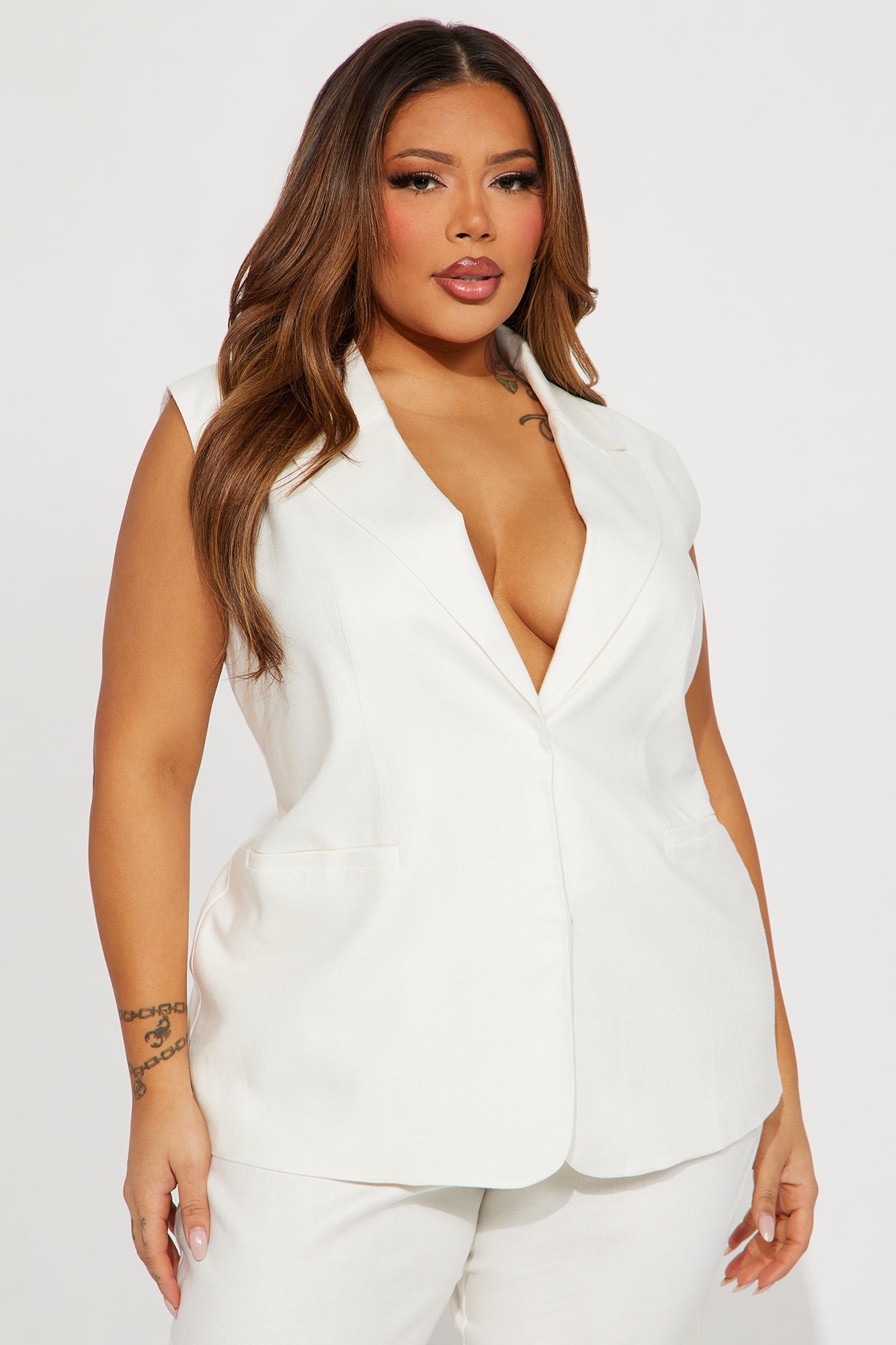 Only Necessary Vest Pant Set - Ivory - Image 6