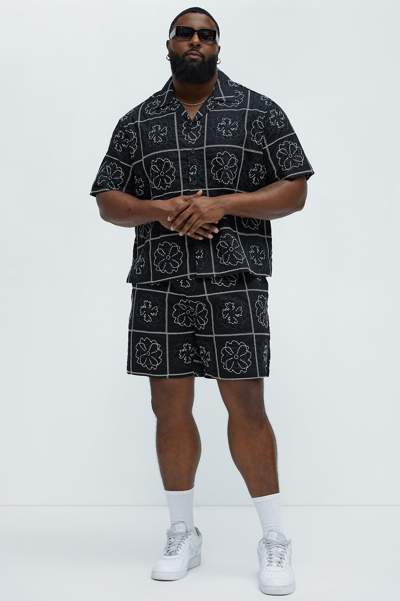 Tropical Bloom Cotton Shorts - Black/combo - Image 6