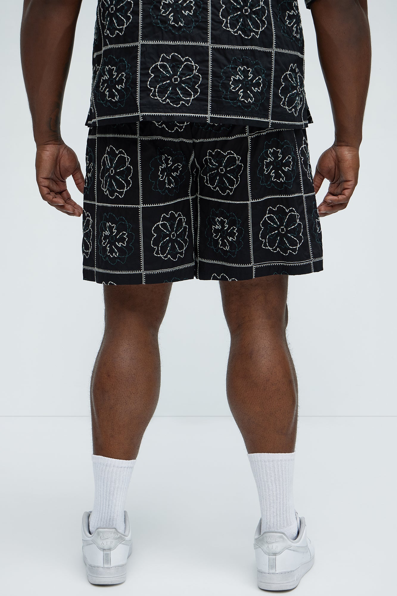 Tropical Bloom Cotton Shorts - Black/combo - Image 7