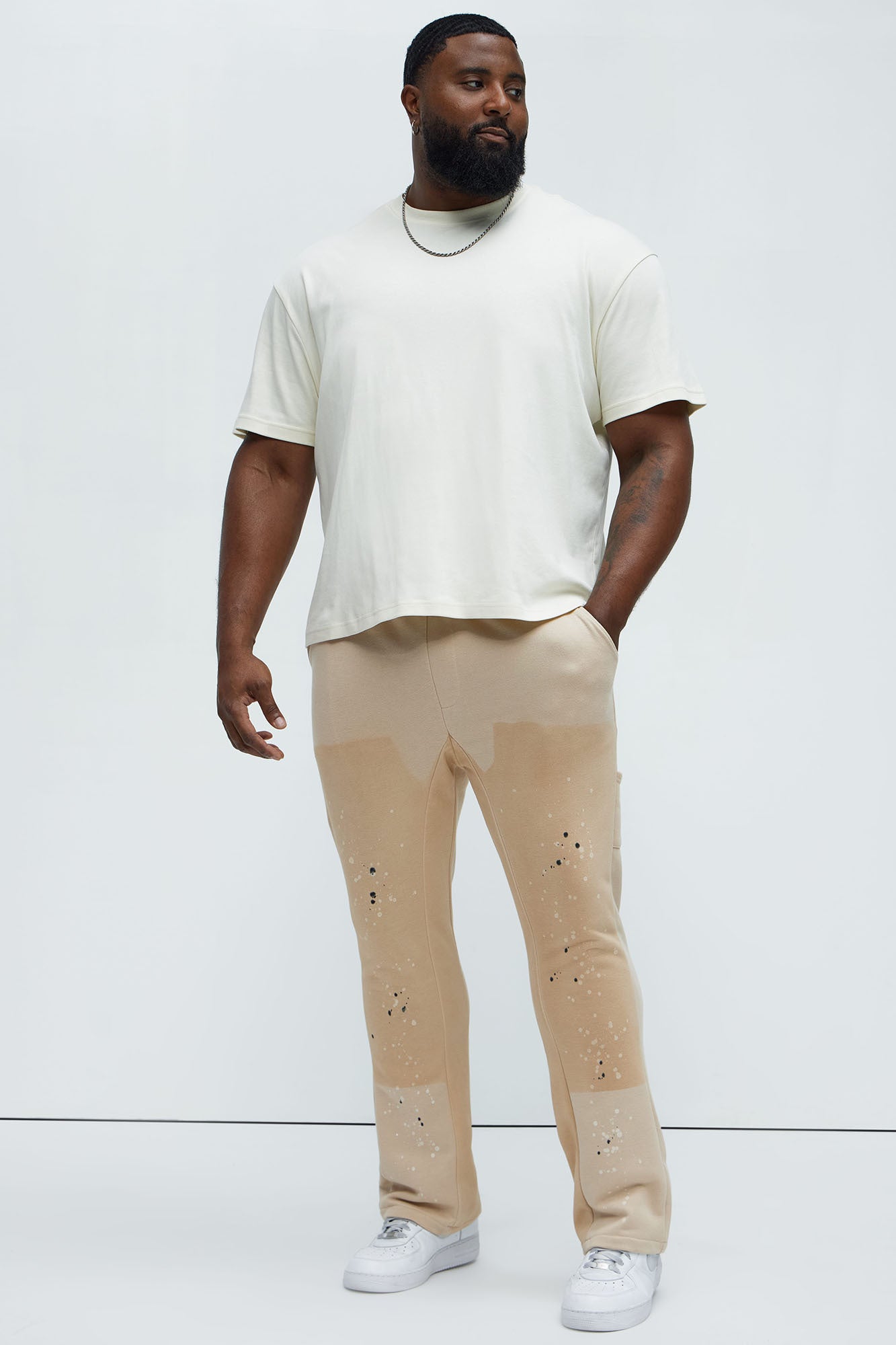 Workwear Flared Sweatpants - Tan - Image 6