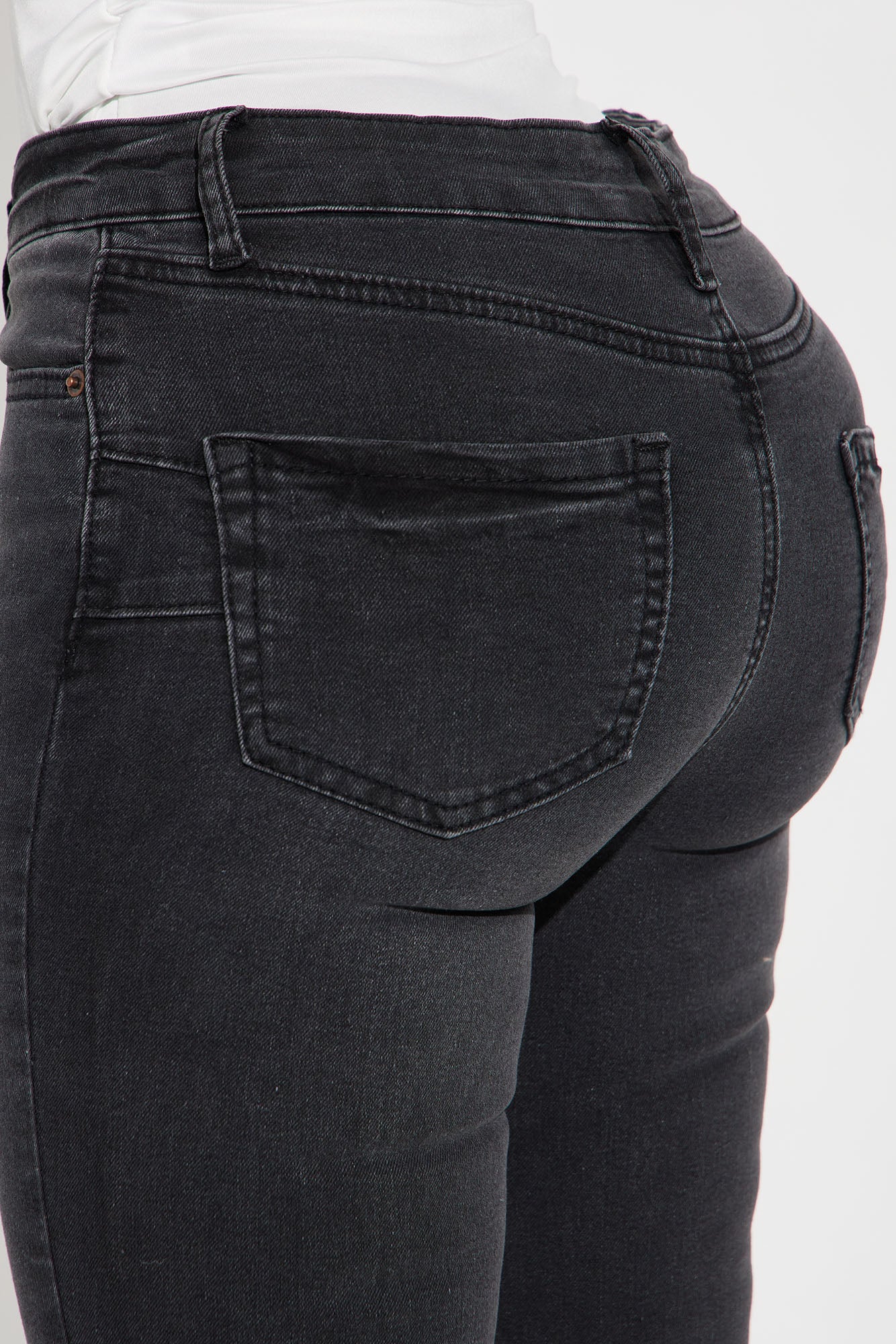Got Spunk Destroyed High Stretch Skinny Jean - Black Wash - Image 3