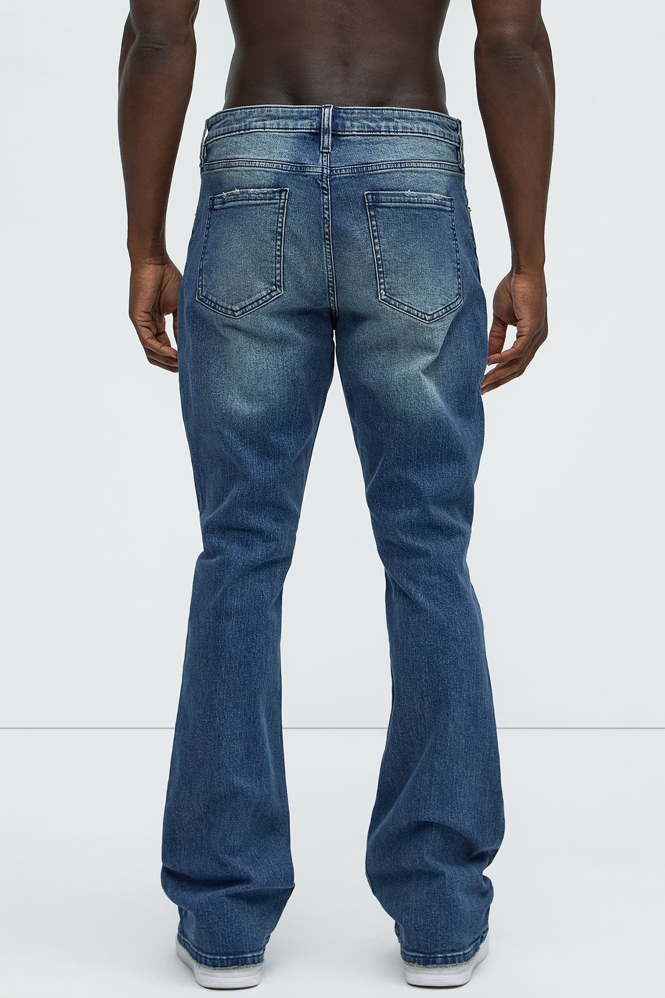 Halfway There Stacked Slim Flare Jeans - Dark Wash - Image 5