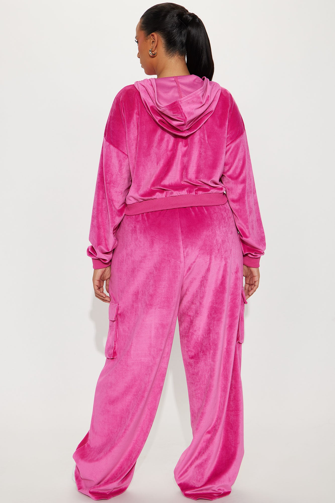 Saint Rhinestone Velour Pant Set - Pink - Image 8