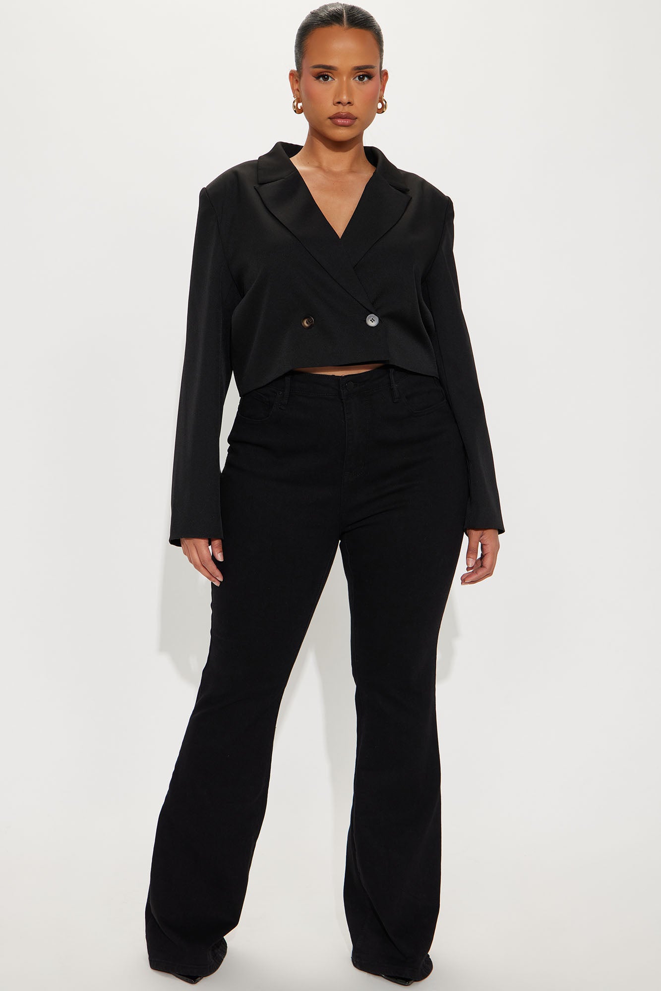 Esme Cropped Blazer - Black - Image 5