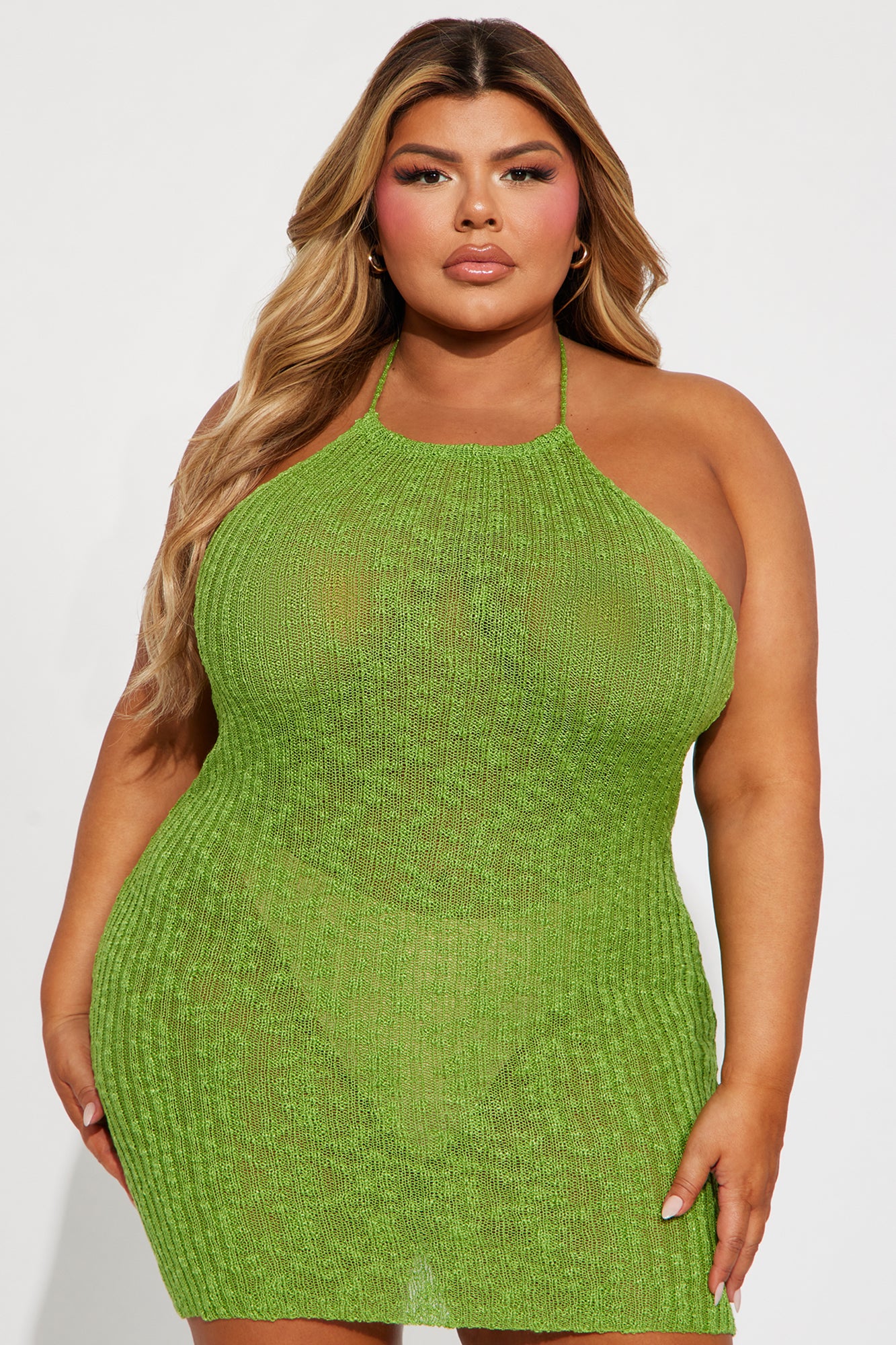 Chelsea Crochet Mini Dress - Green - Image 5