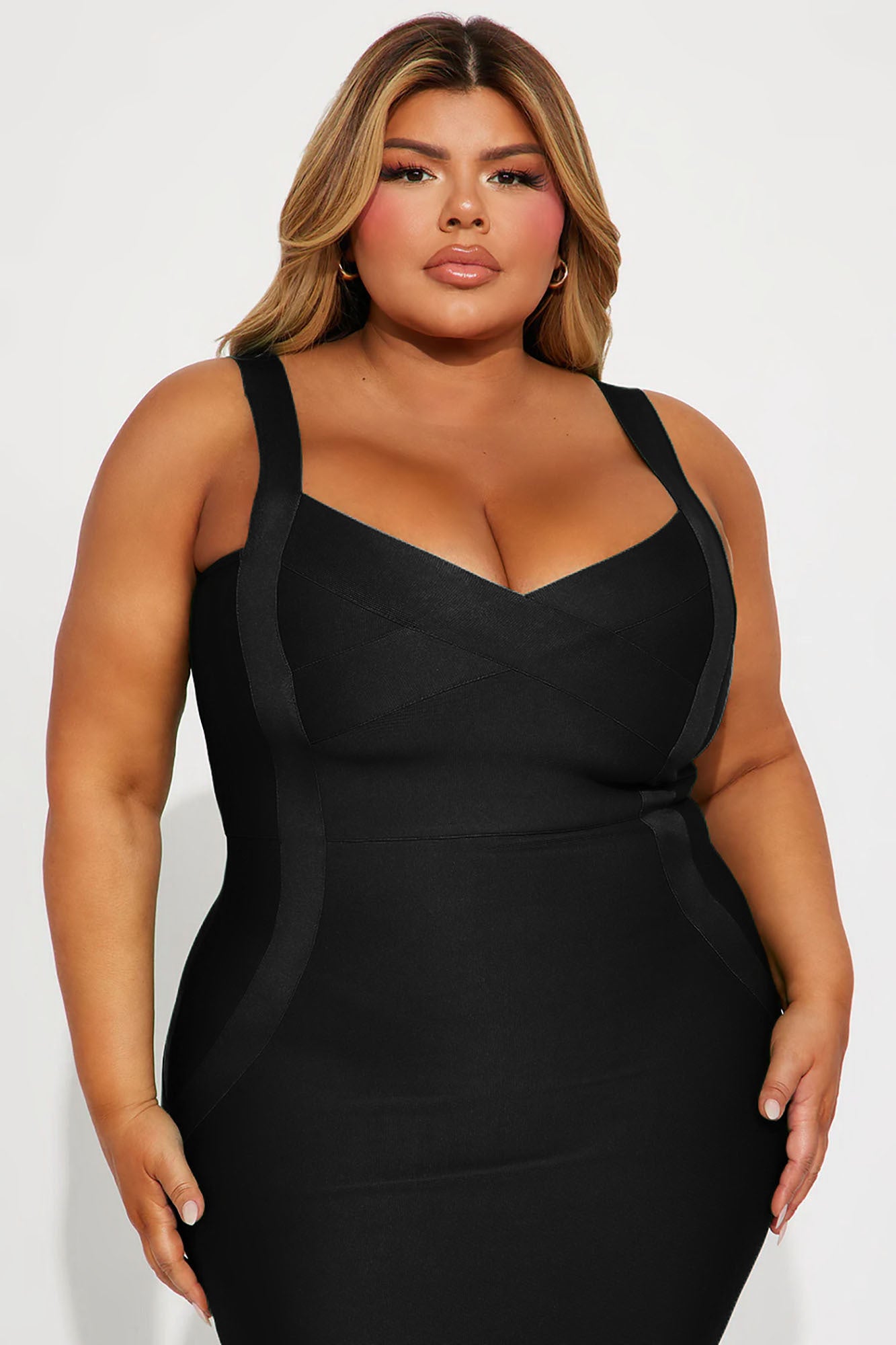 Elise Bandage Midi Dress - Black - Image 5