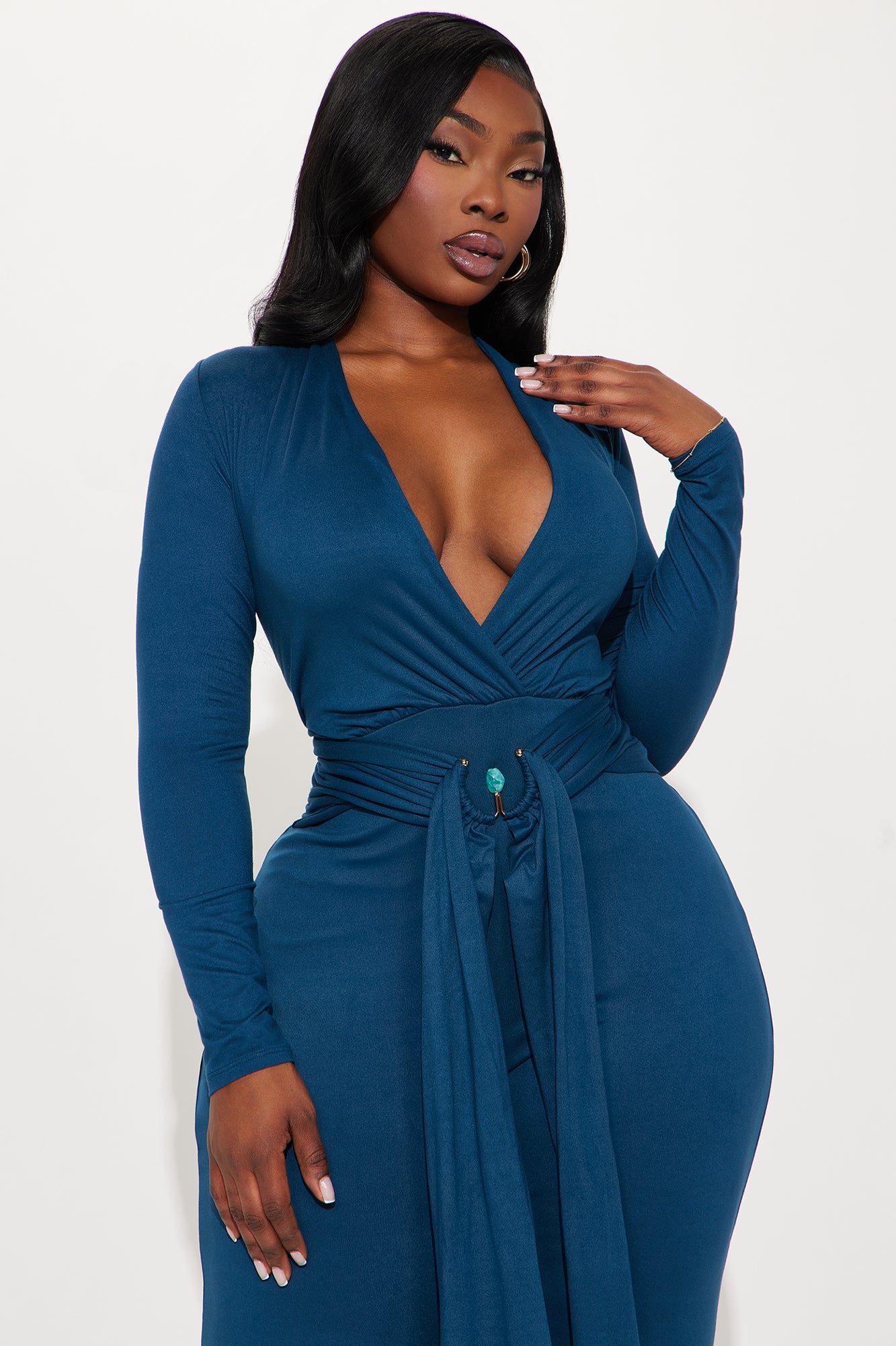 Zoe Belted Jumpsuit - Teal - Image 5