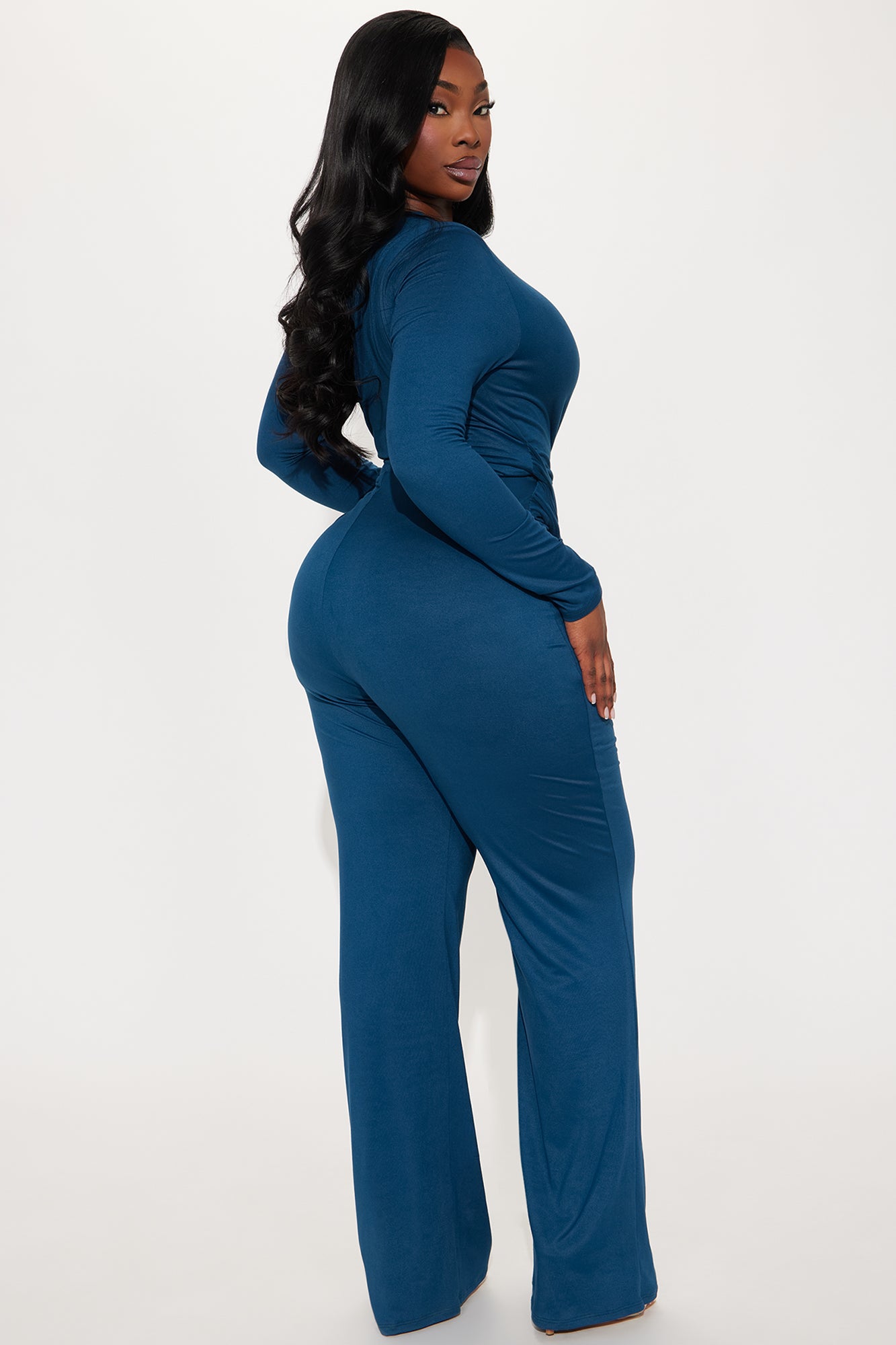 Zoe Belted Jumpsuit - Teal - Image 6