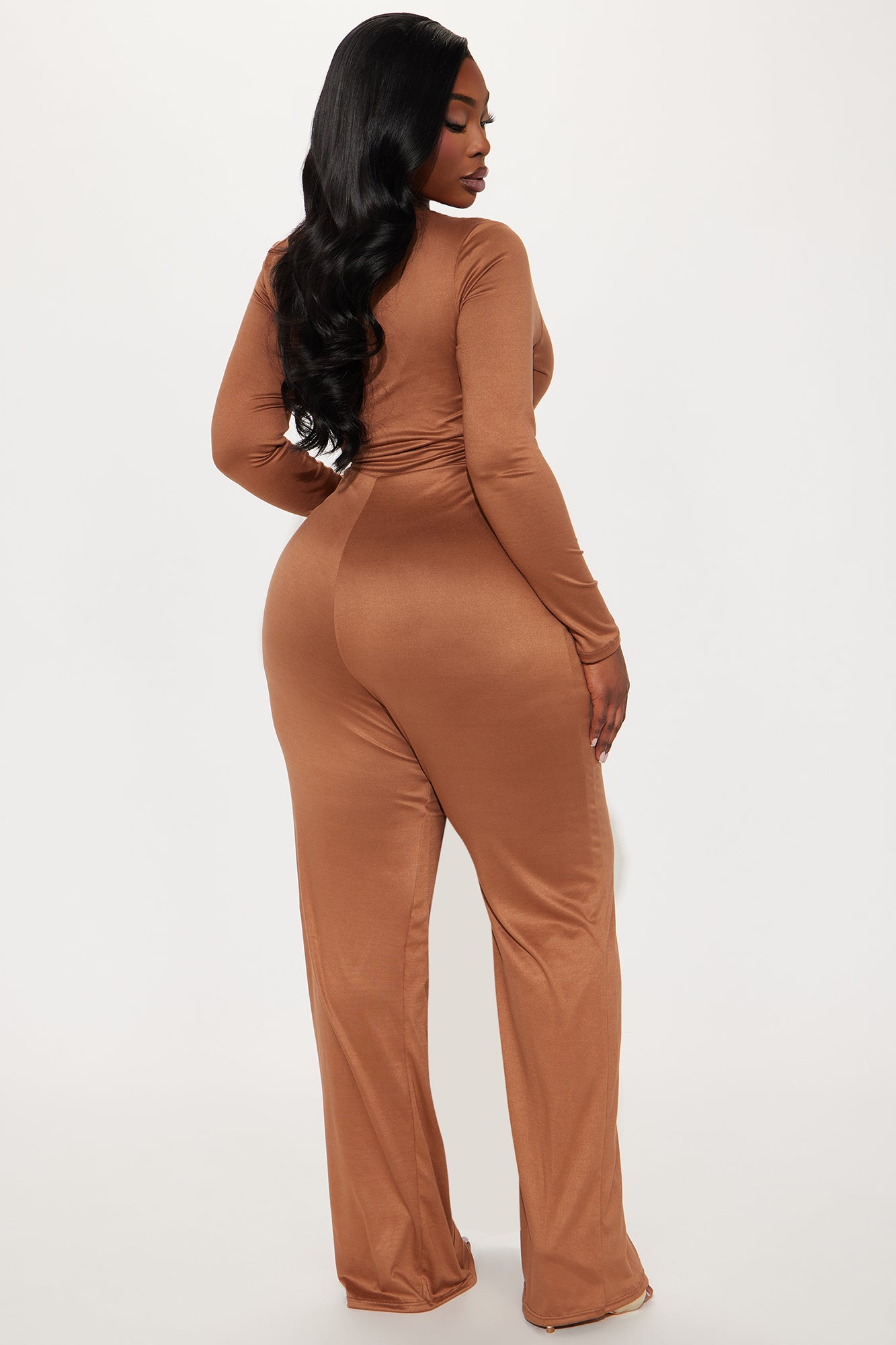Zoe Belted Jumpsuit - Mocha - Image 6