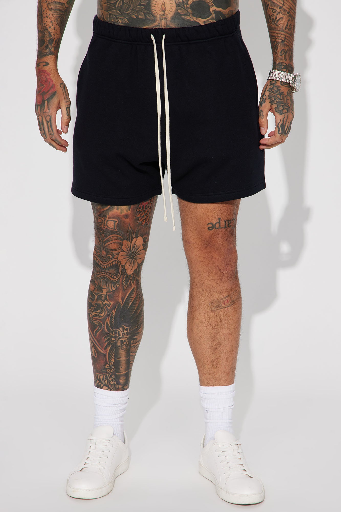 Tyson Oversize Heavyweight Sweat Shorts - Black - Image 3