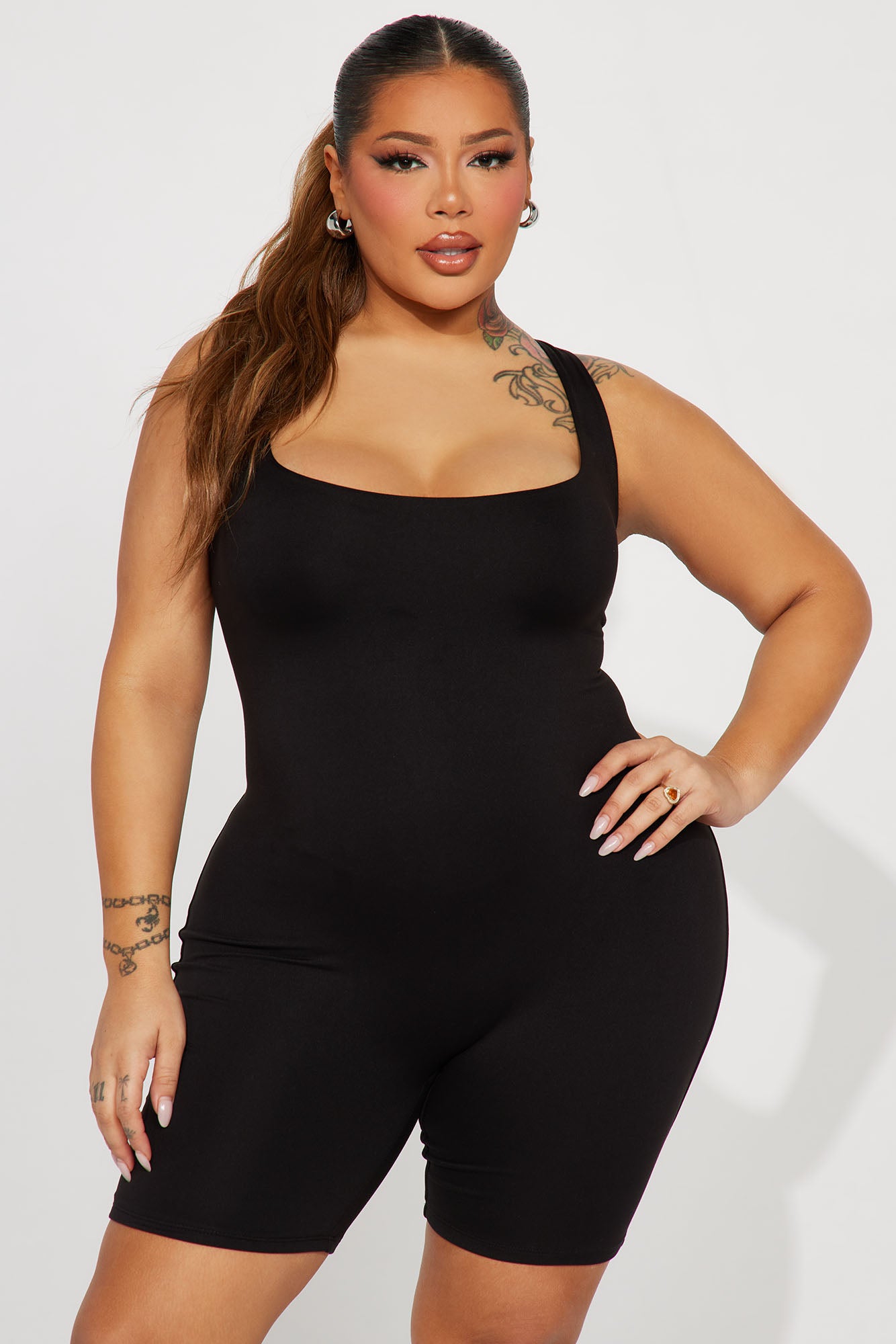 Janet Double Lined Romper - Black - Image 6