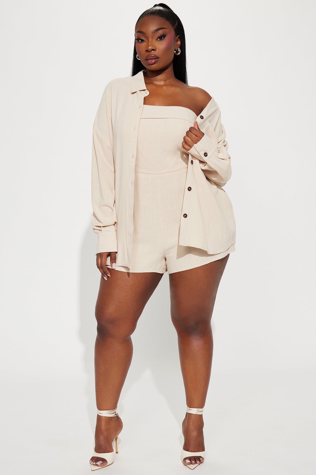 In The Clear Romper Set - Cream - Image 5