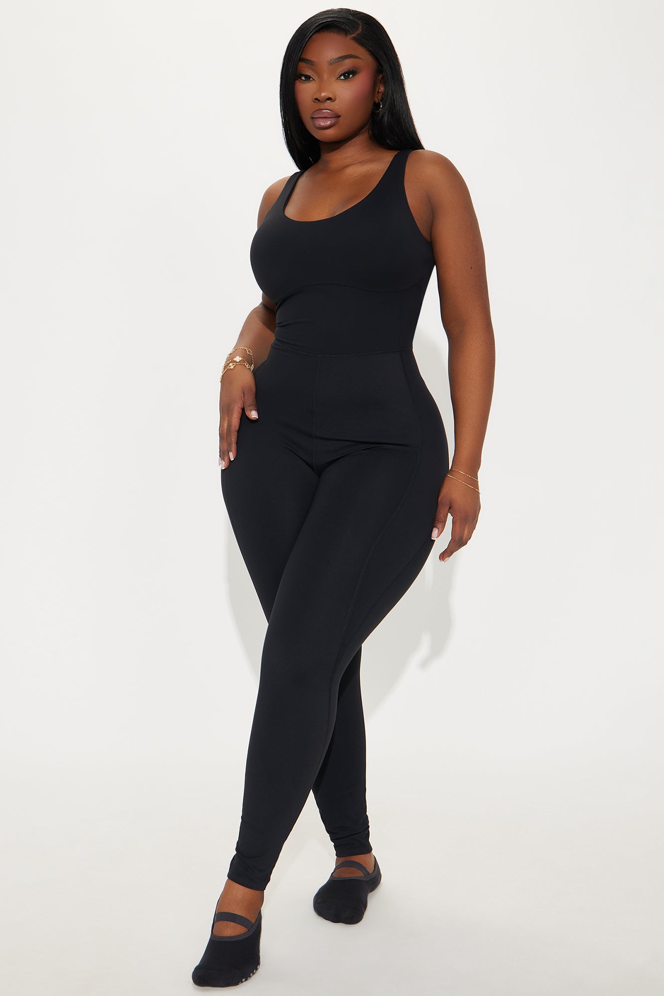 Stretch & Shine Super Soft Active Jumpsuit - Black - Image 4