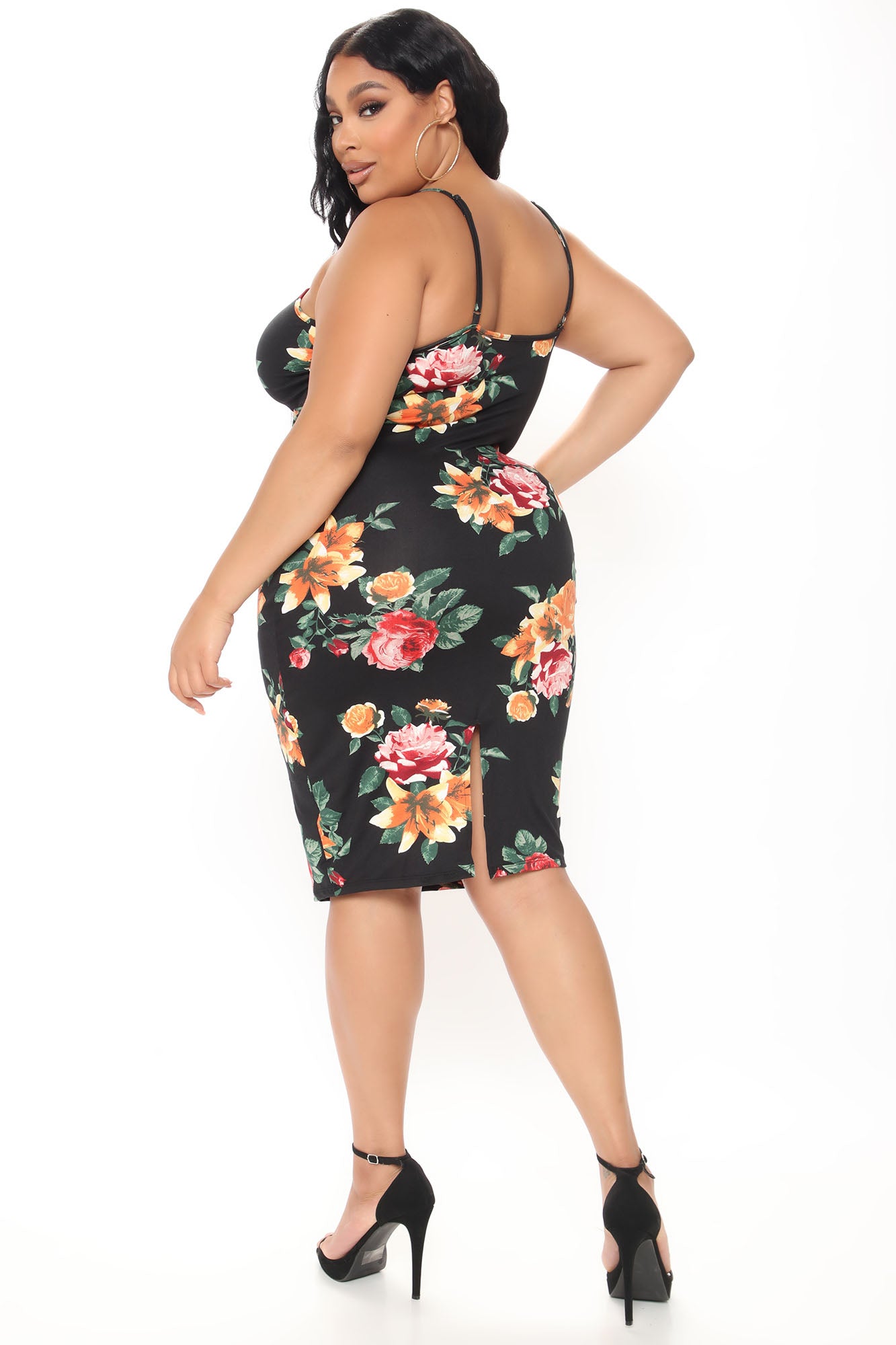 Body Moves Midi Dress - Black Floral - Image 14