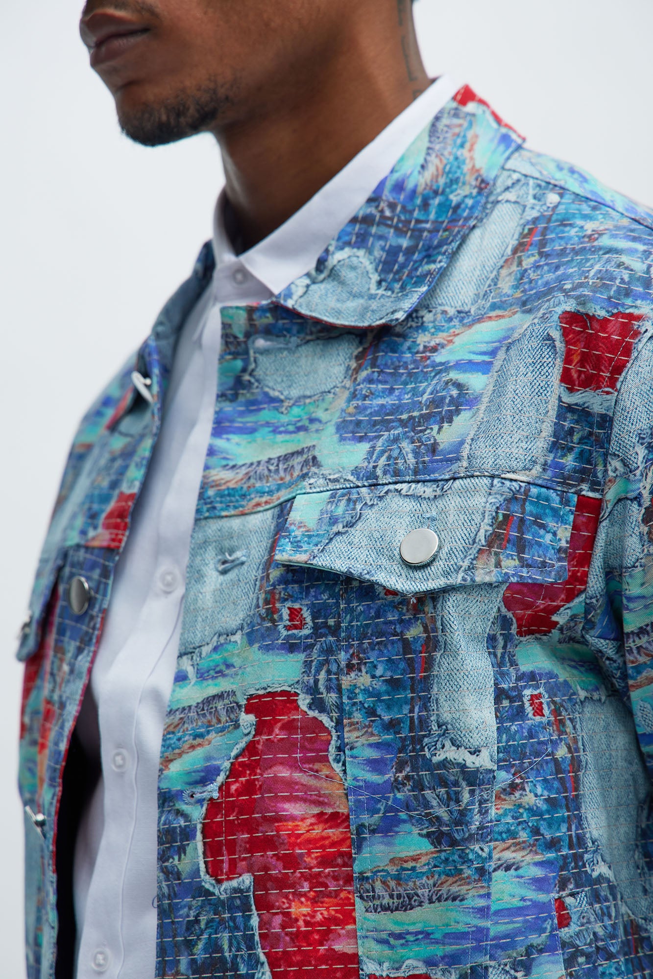 Maui Gardens Trucker Jacket - Blue/combo - Image 3