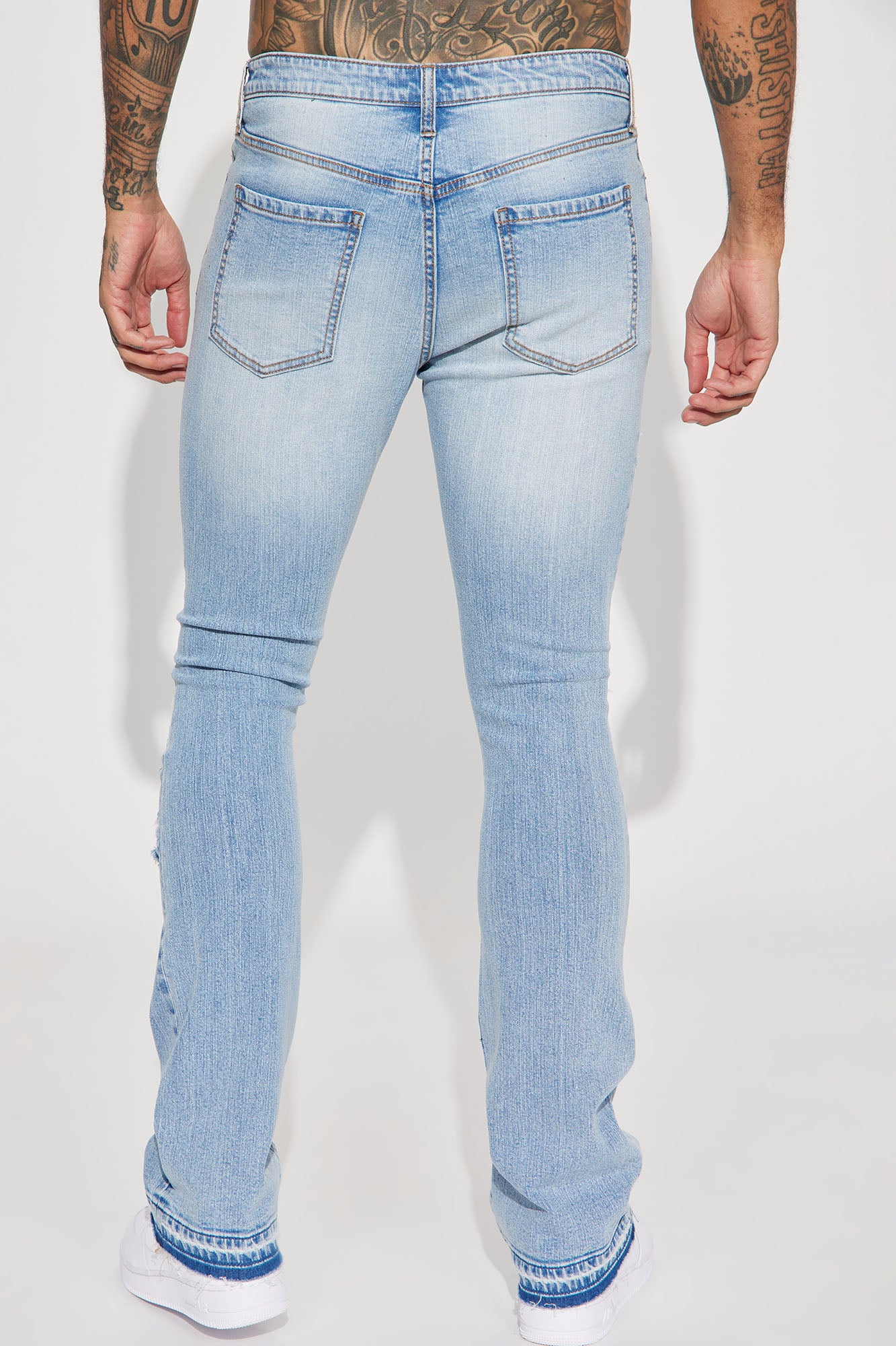 Innovative Stacked Skinny Flare Jeans - Medium Wash - Image 5